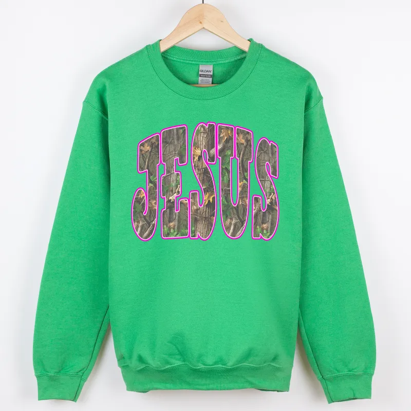 Camo Jesus, Faith, Gospel, Country, Christian, Camouflage Sweatshirt sold by Refinery Number One