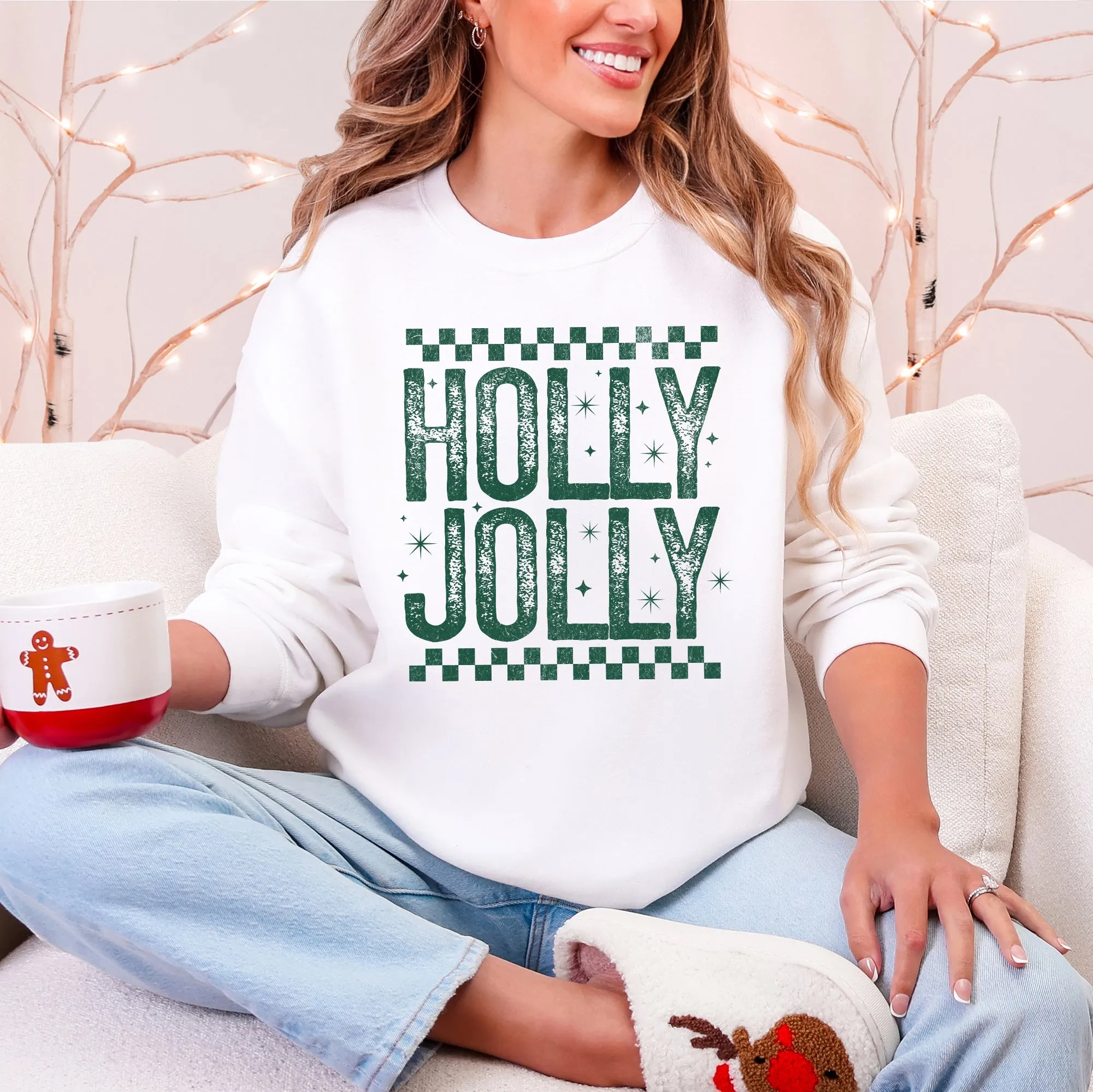 Holly Jolly, Christmas, Retro, Vintage Sweatshirt sold by Refinery Number One product image thumbnail 4