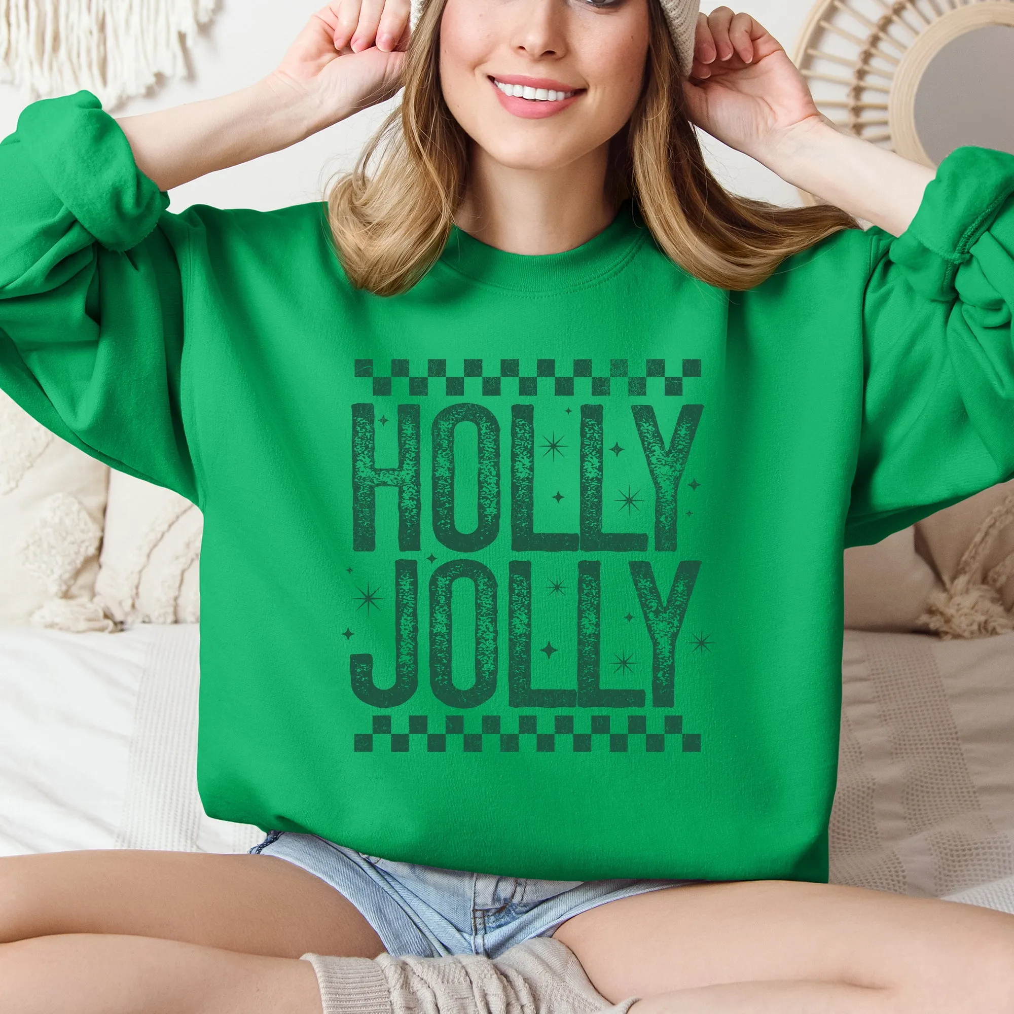 Holly Jolly, Christmas, Retro, Vintage Sweatshirt sold by Refinery Number One product image thumbnail 2