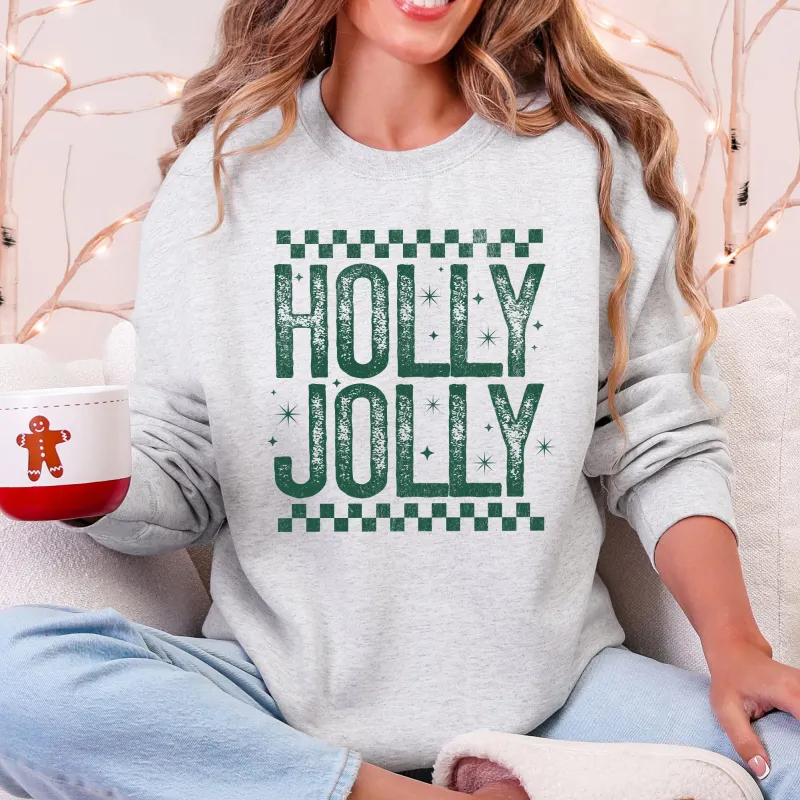 Holly Jolly, Christmas, Retro, Vintage Sweatshirt sold by Refinery Number One