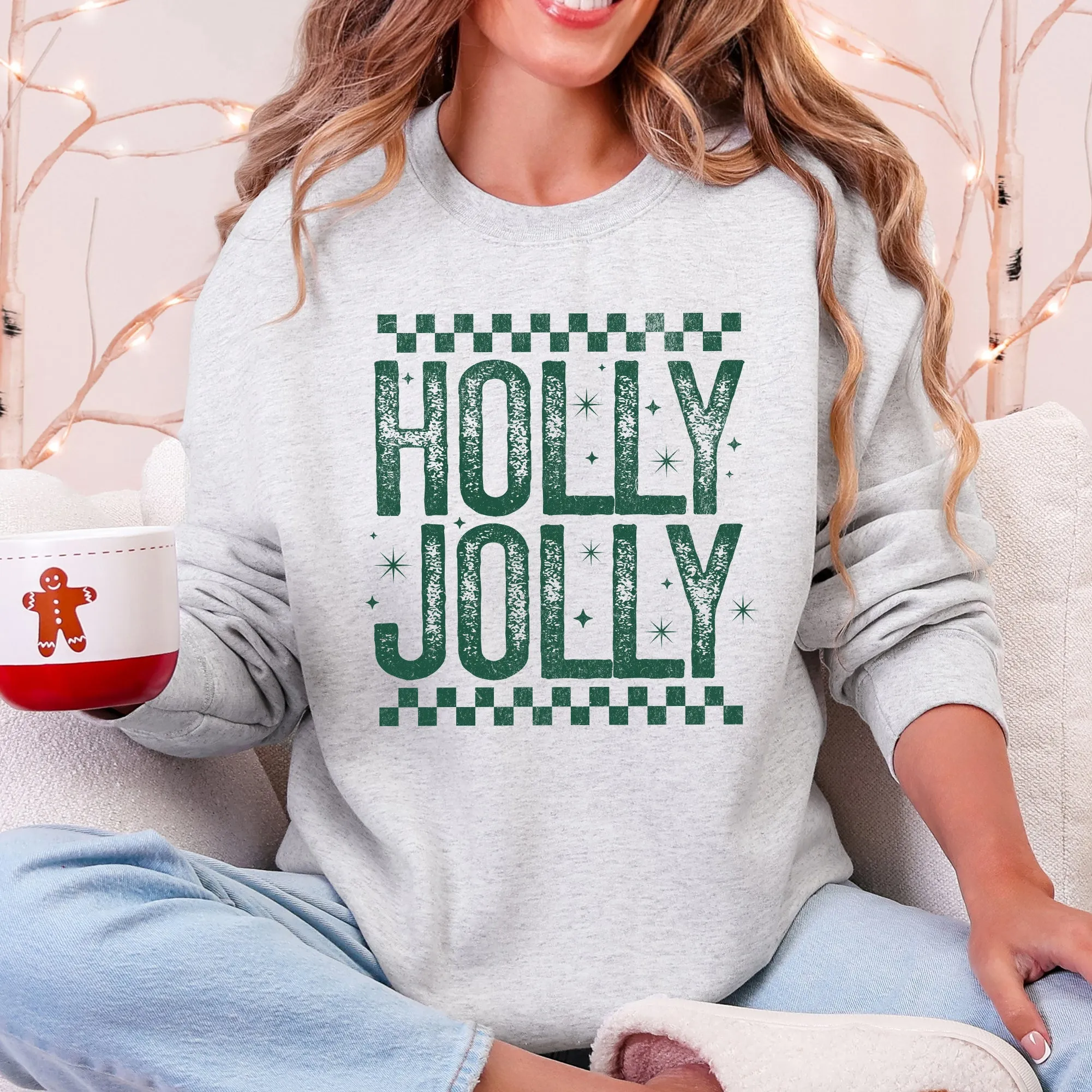 Holly Jolly, Christmas, Retro, Vintage Sweatshirt sold by Refinery Number One