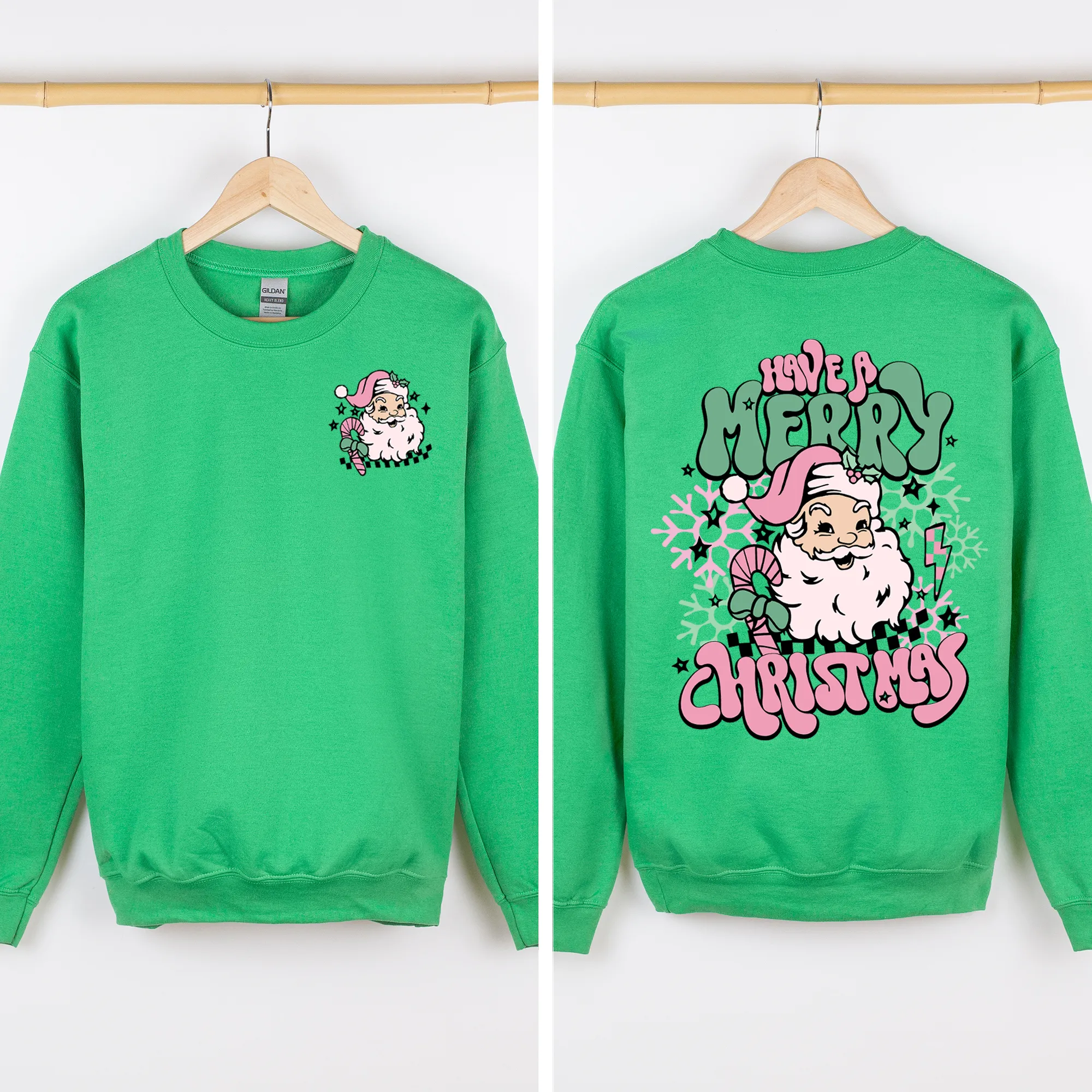 Have A Merry Christmas, Retro, Front and Back, Santa, Trendy Sweatshirt sold by Refinery Number One product image thumbnail 2