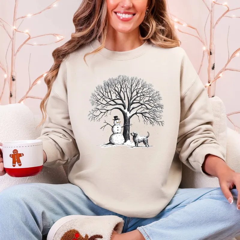Snowman Dog, Christmas, Snow, Pets Sweatshirt sold by Refinery Number One