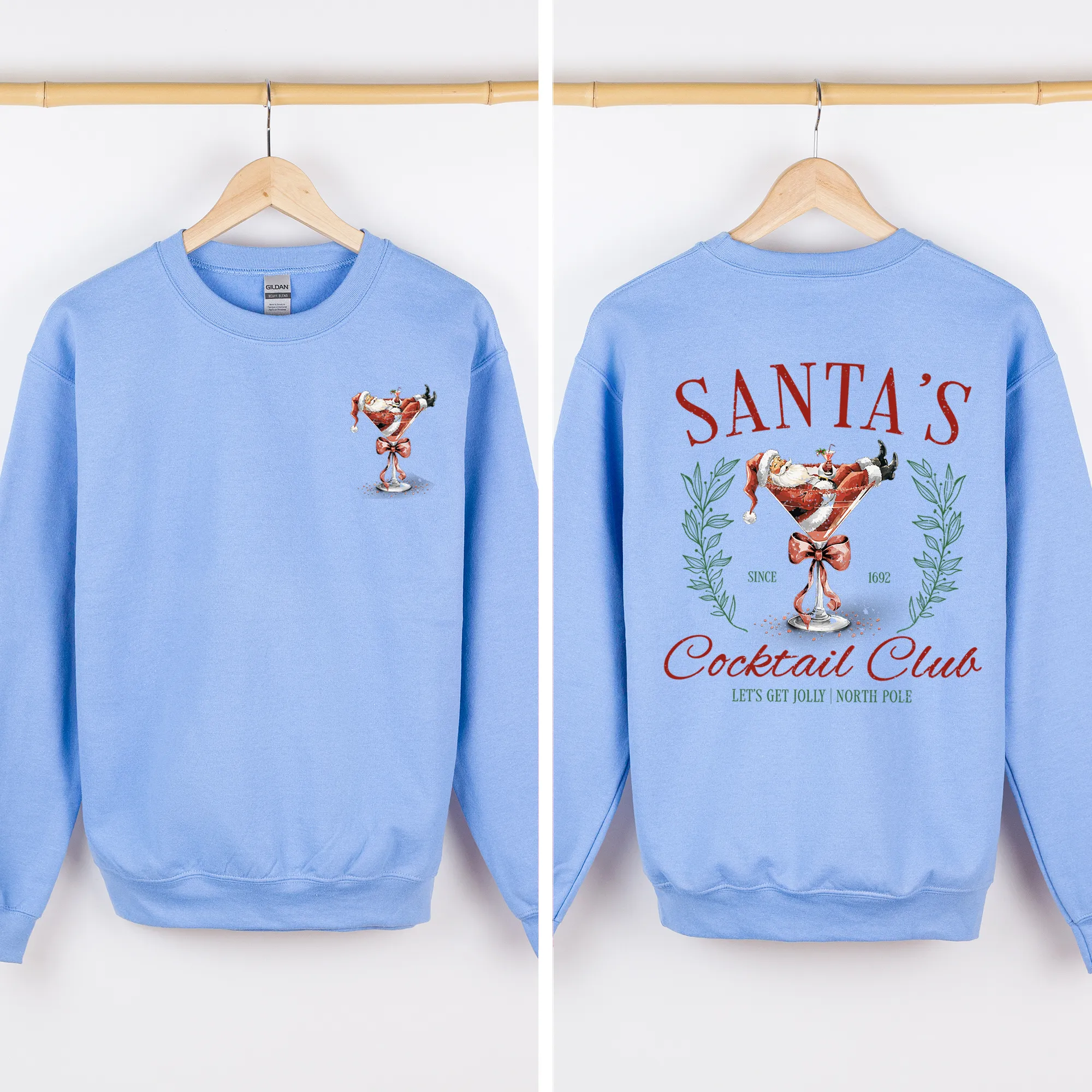 Santa's Cocktail Club, Christmas, Tipsy, Cute, Party Sweatshirt sold by Refinery Number One product image thumbnail 4