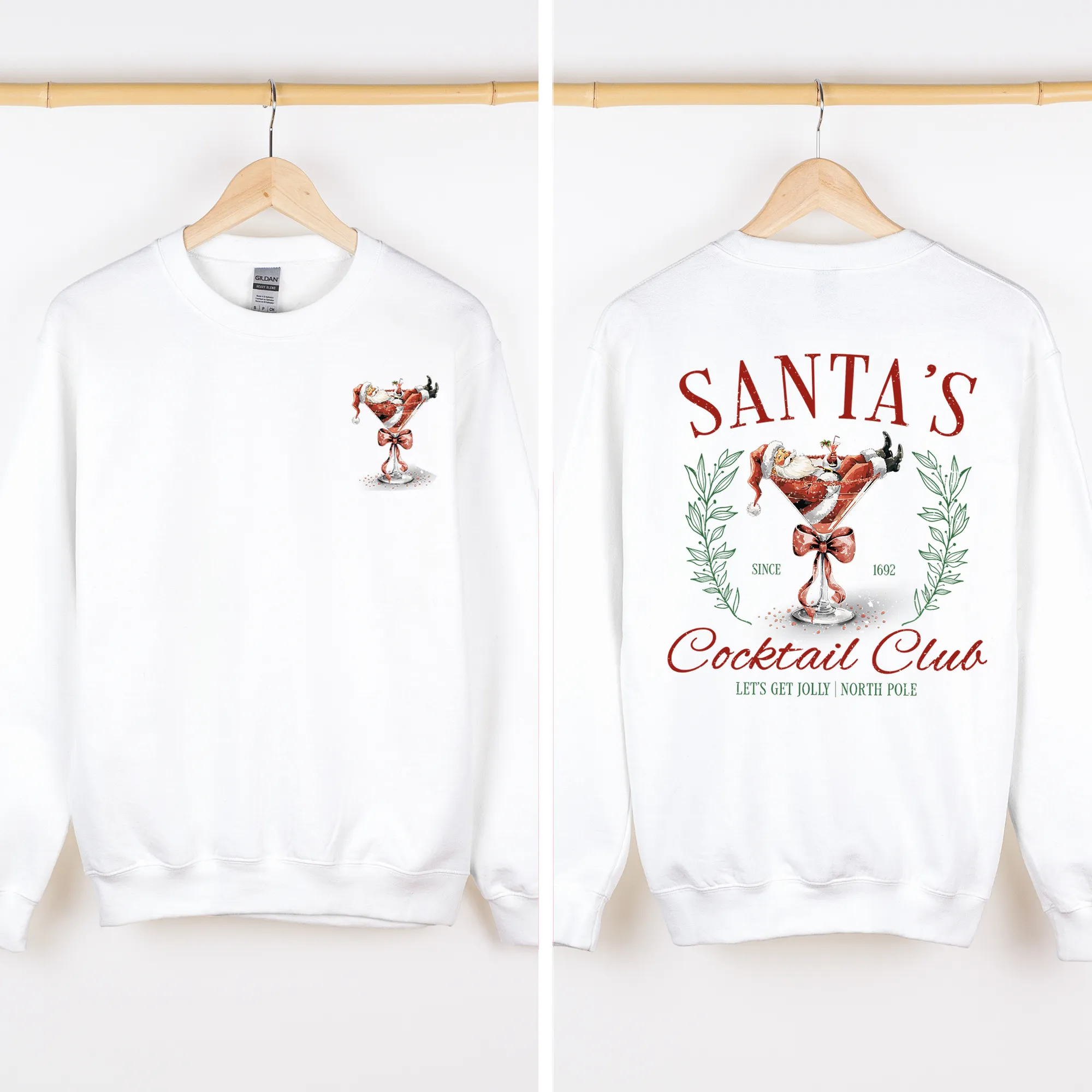 Santa's Cocktail Club, Christmas, Tipsy, Cute, Party Sweatshirt sold by Refinery Number One product image thumbnail 5