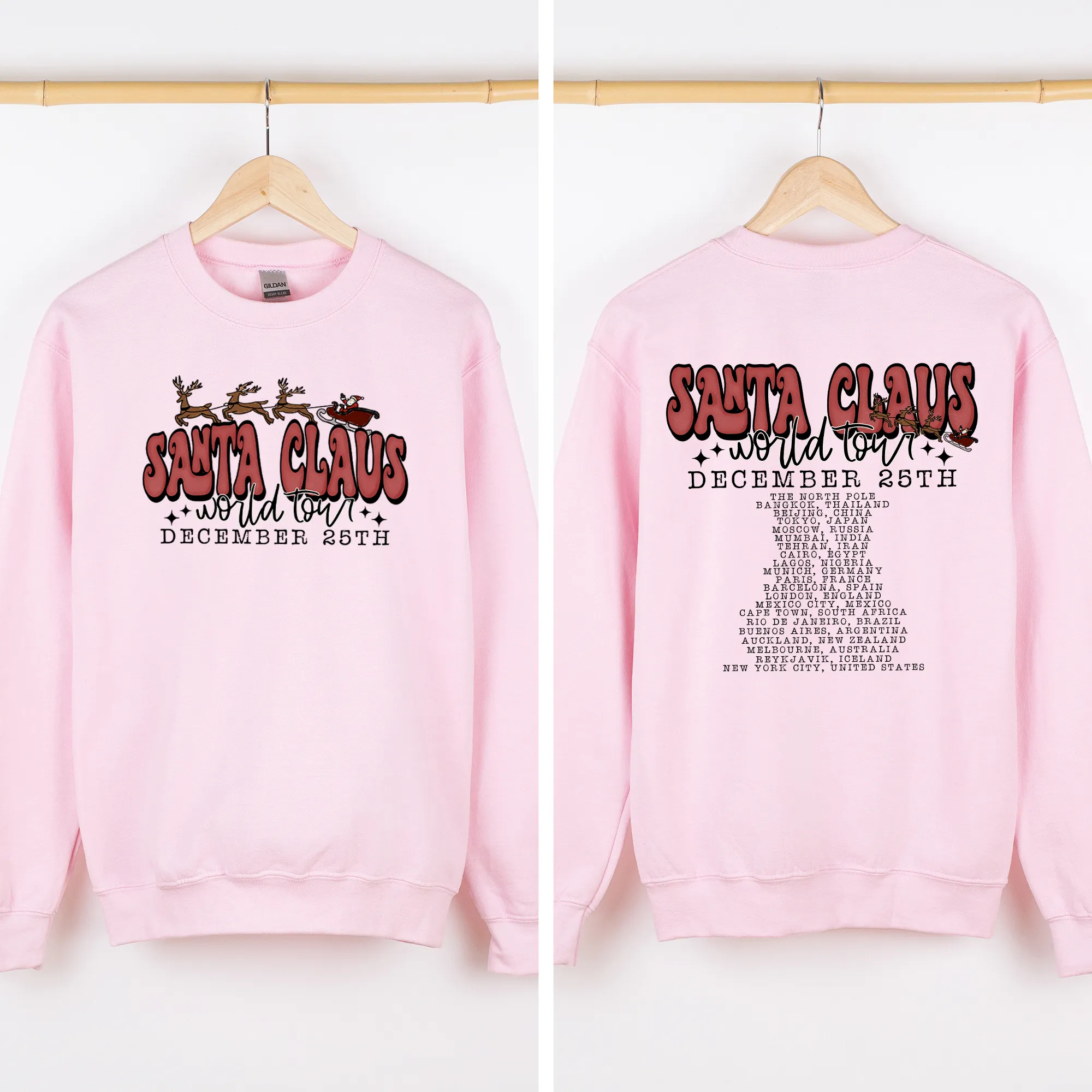 Santa Claus, World Tour, The North Pole, December, Christmas, Retro, Band, Sweatshirt sold by Refinery Number One product image thumbnail 3