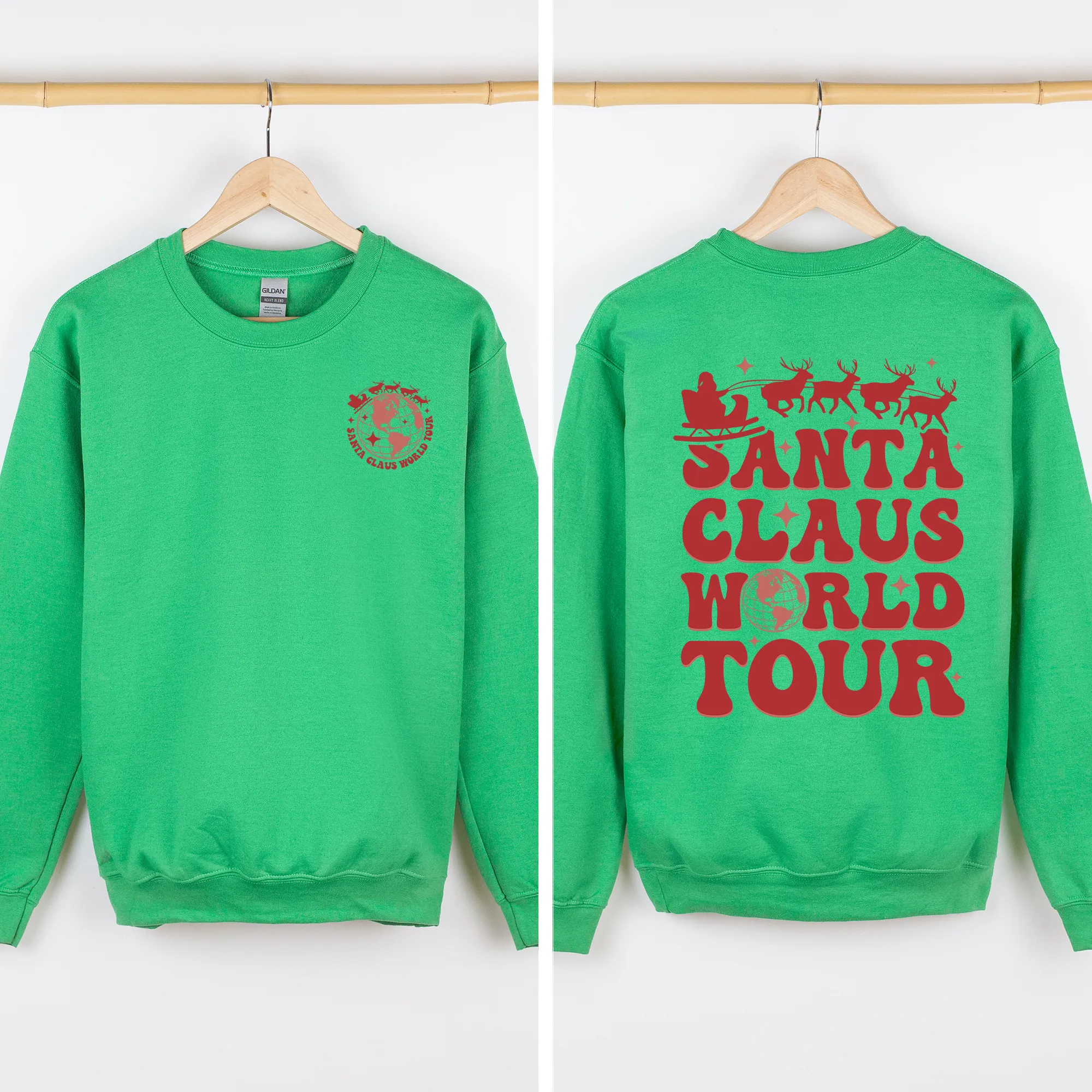 Santa Claus World Tour, Front and Back, Christmas, Retro, Sweatshirt sold by Refinery Number One product image thumbnail 5