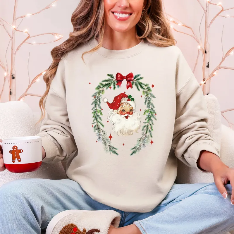 Retro Santa, Christmas, Vintage, Cute Sweatshirt sold by Refinery Number One
