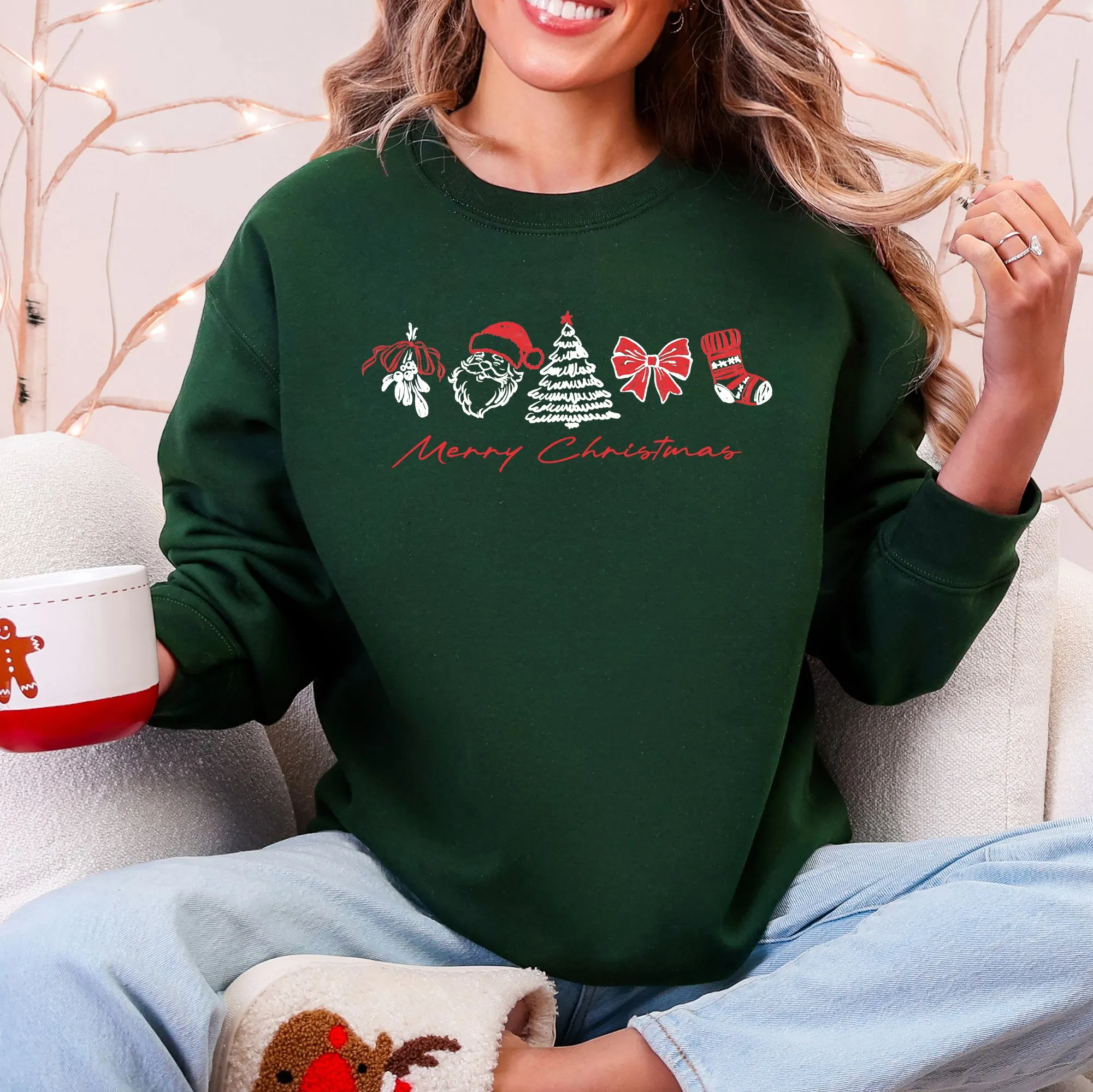 Merry Christmas, Santa, Retro, Vintage Sweatshirt sold by Refinery Number One product image thumbnail 4