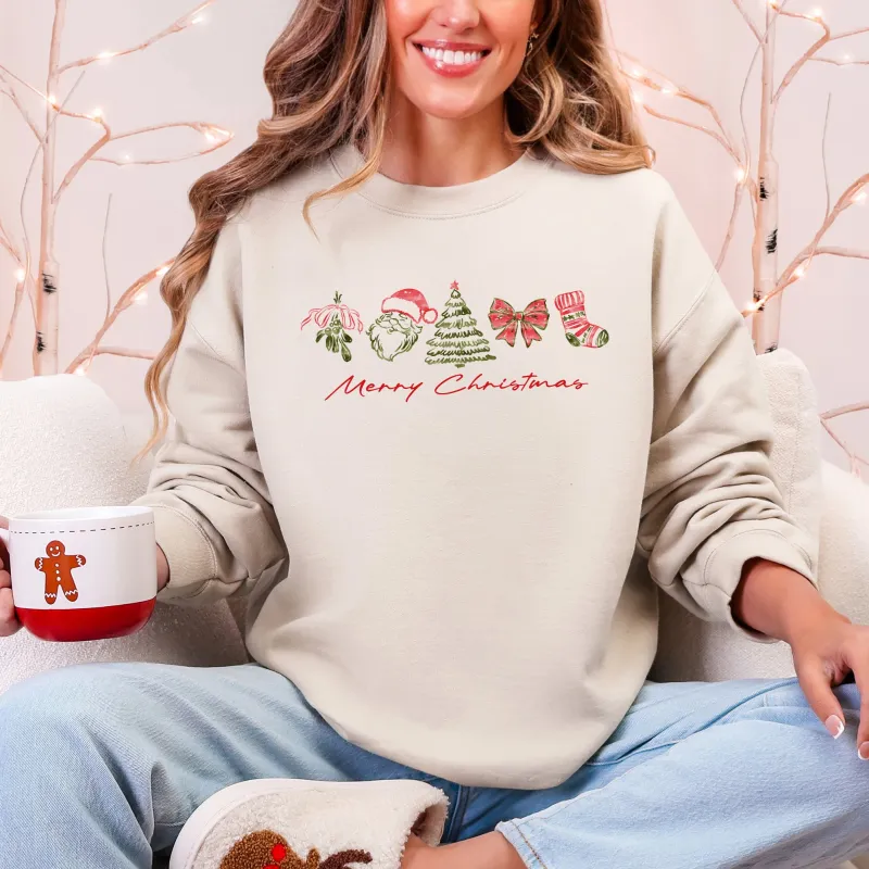 Merry Christmas, Santa, Retro, Vintage Sweatshirt sold by Refinery Number One