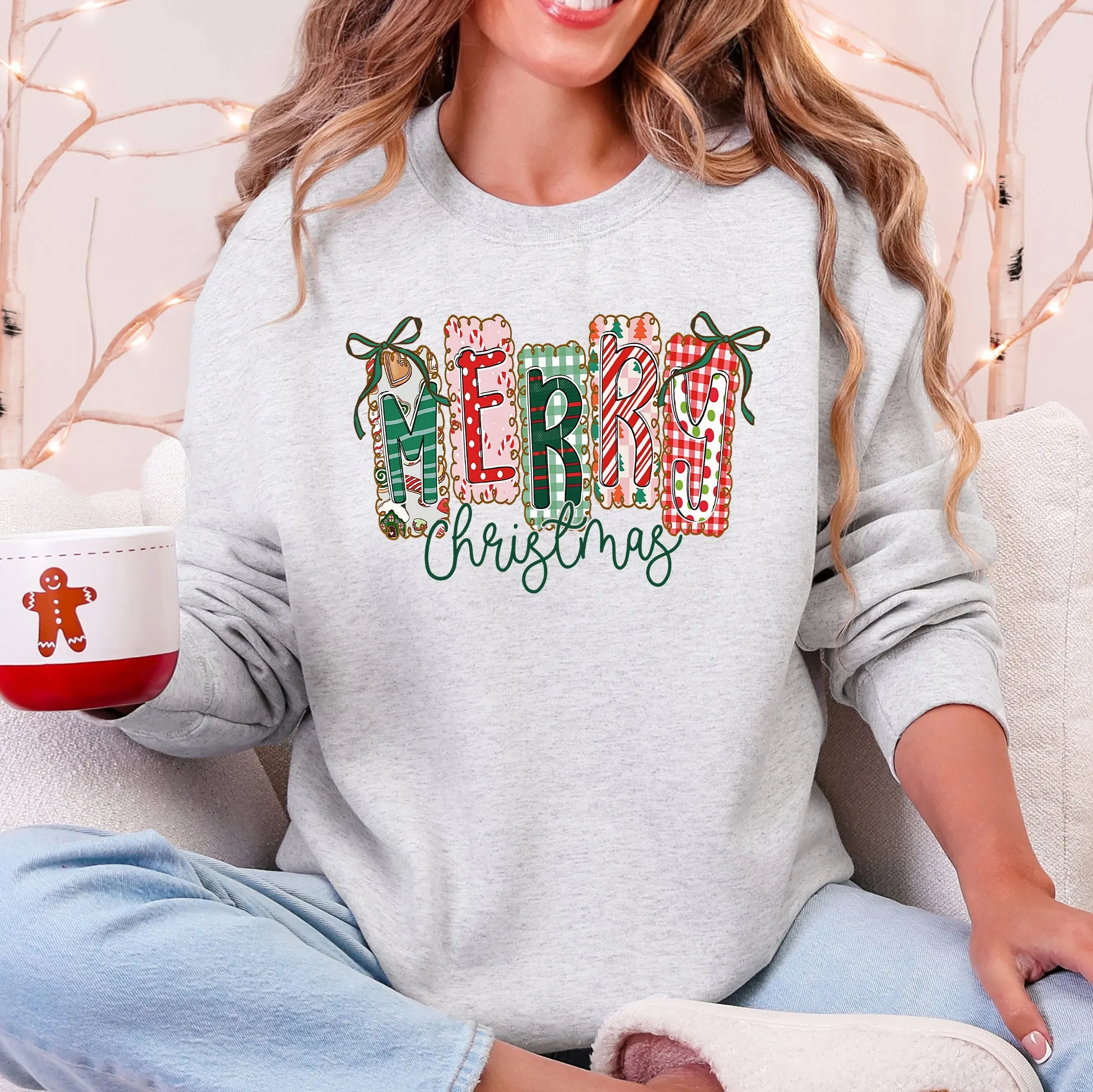 Merry Christmas, Colorful, Retro Sweatshirt sold by Refinery Number One product image thumbnail 2