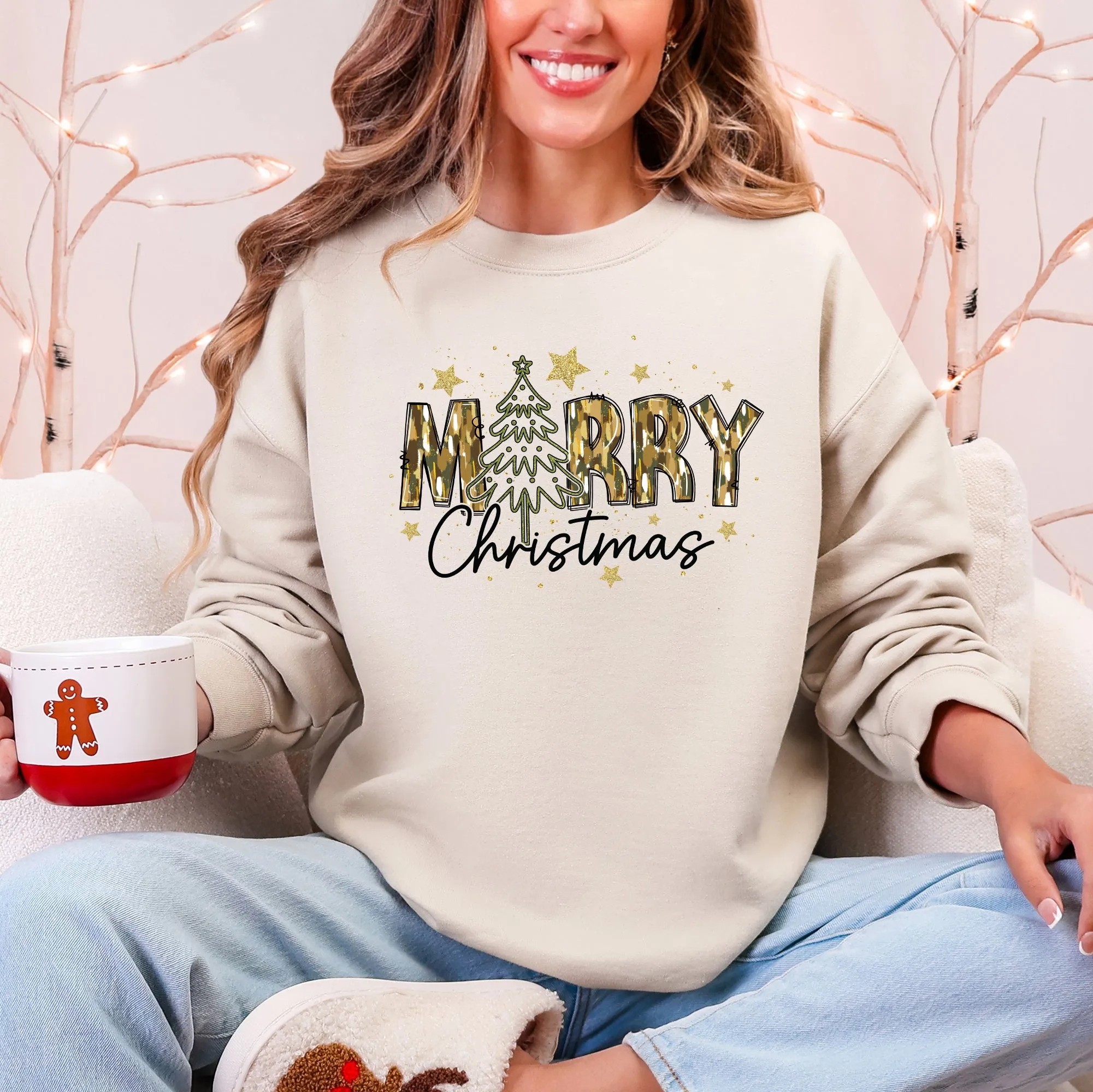 Merry Christmas, Camo, Santa, Christmas Tree Sweatshirt sold by Refinery Number One