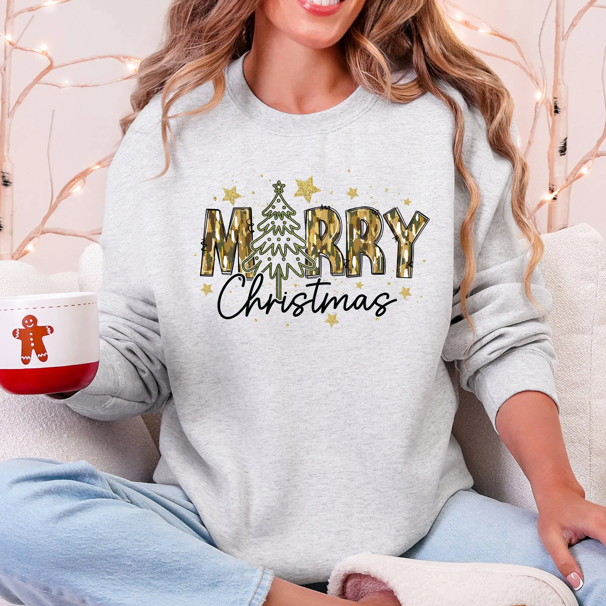 Merry Christmas, Camo, Santa, Christmas Tree Sweatshirt sold by Refinery Number One product image thumbnail 3