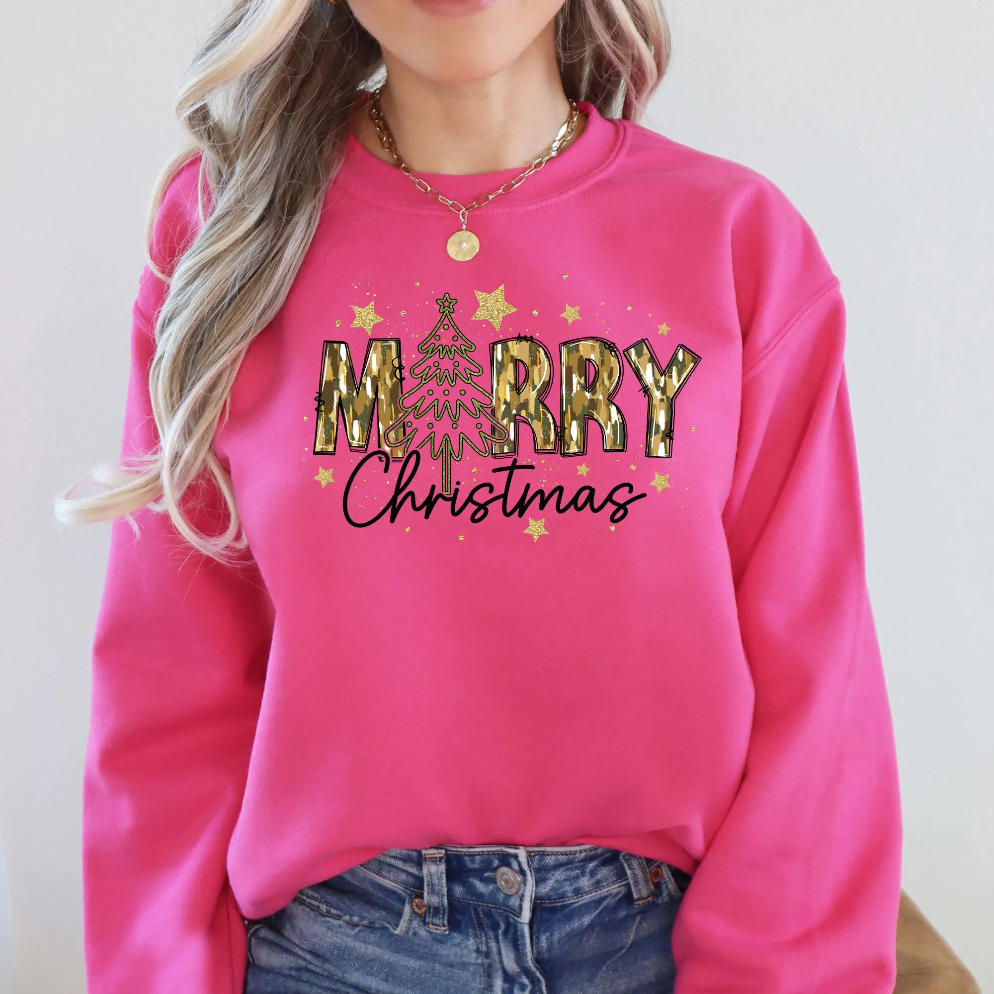 Merry Christmas, Camo, Santa, Christmas Tree Sweatshirt sold by Refinery Number One product image thumbnail 4