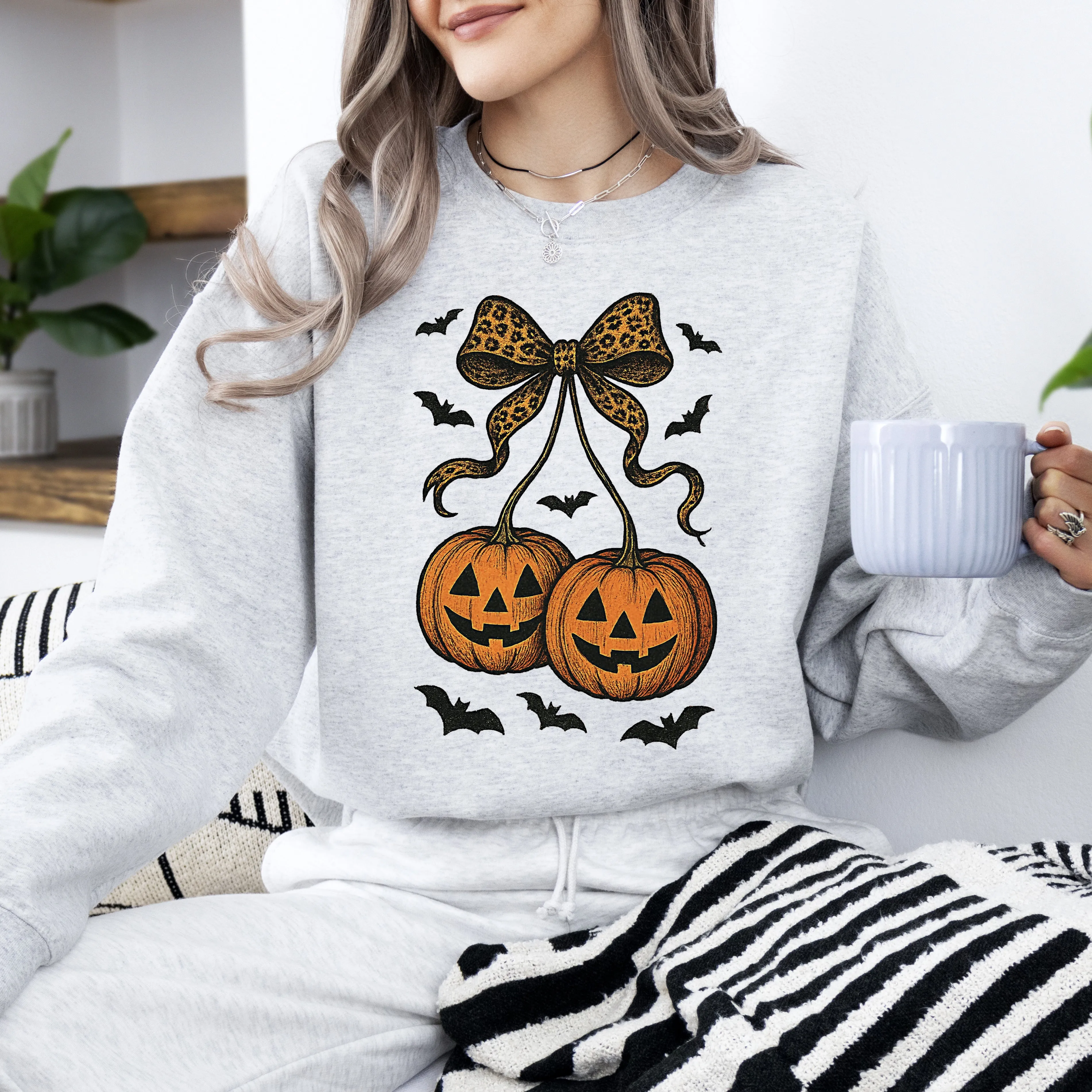 Pumpkin Coquette, Bow, Halloween, Retro, Vintage, Spooky, Costume, Fall, Graphic Sweatshirt sold by Refinery Number One product image thumbnail 3