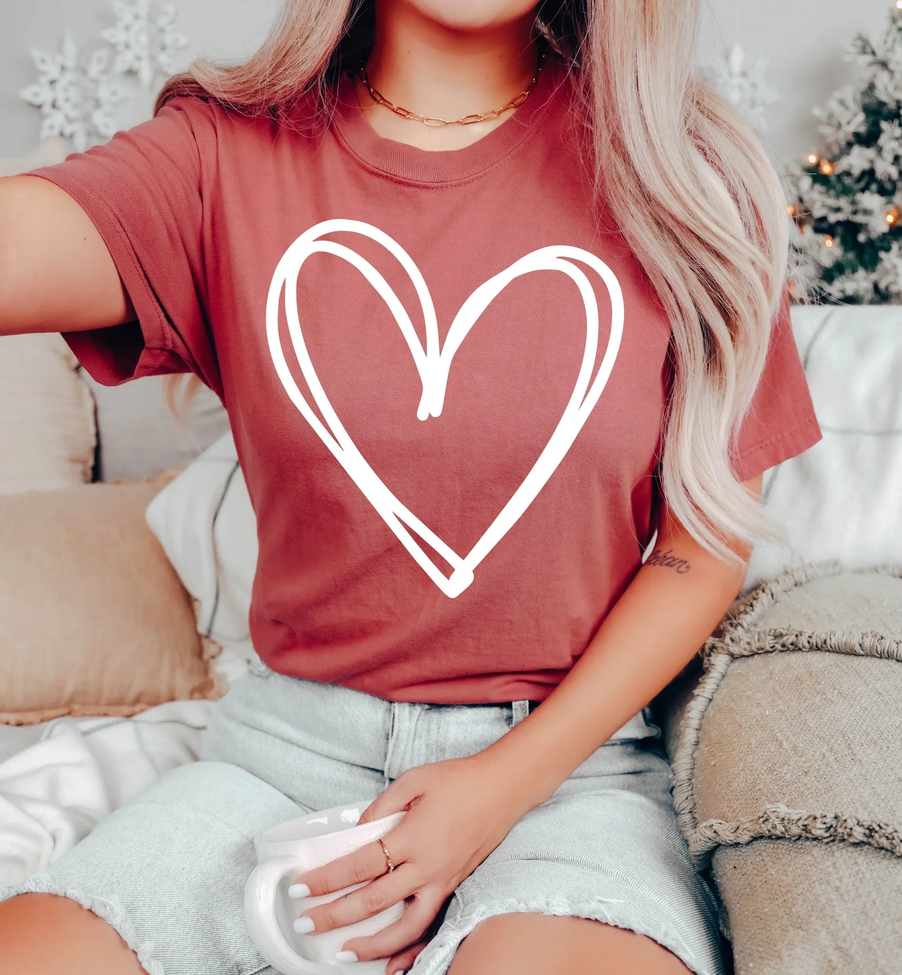 Double Hearts Valentine's Day Comfort Colors Tshirt sold by Refinery Number One