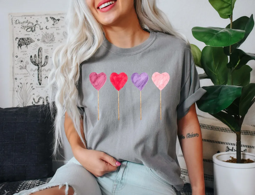 Lollipop Hearts Valentine's Day Comfort Colors Tshirt sold by Refinery Number One