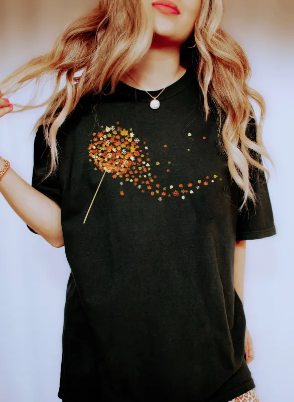 Dandelion Autumn Leaves Comfort Colors Tshirt sold by Refinery Number One