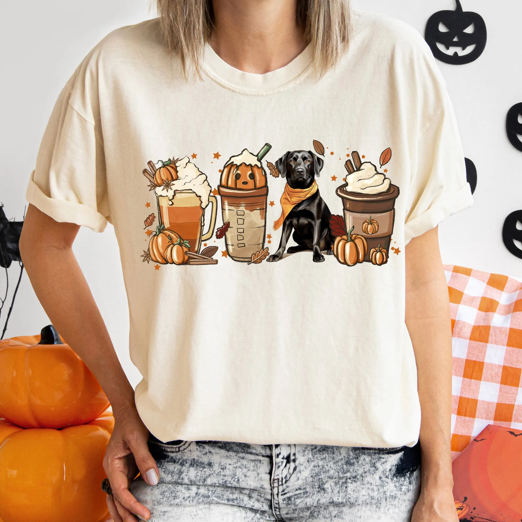 Autumn Dogs and Coffee, Many Breeds Available, Comfort Colors Tshirt sold by Refinery Number One product image thumbnail 4