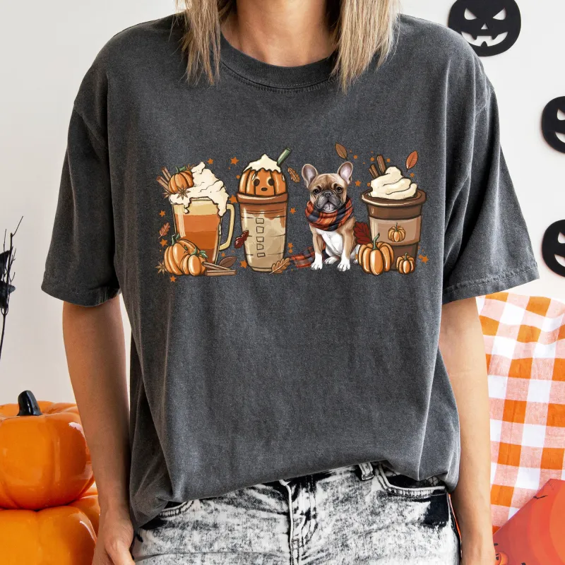 Autumn Dogs and Coffee, Many Breeds Available, Comfort Colors Tshirt sold by Refinery Number One