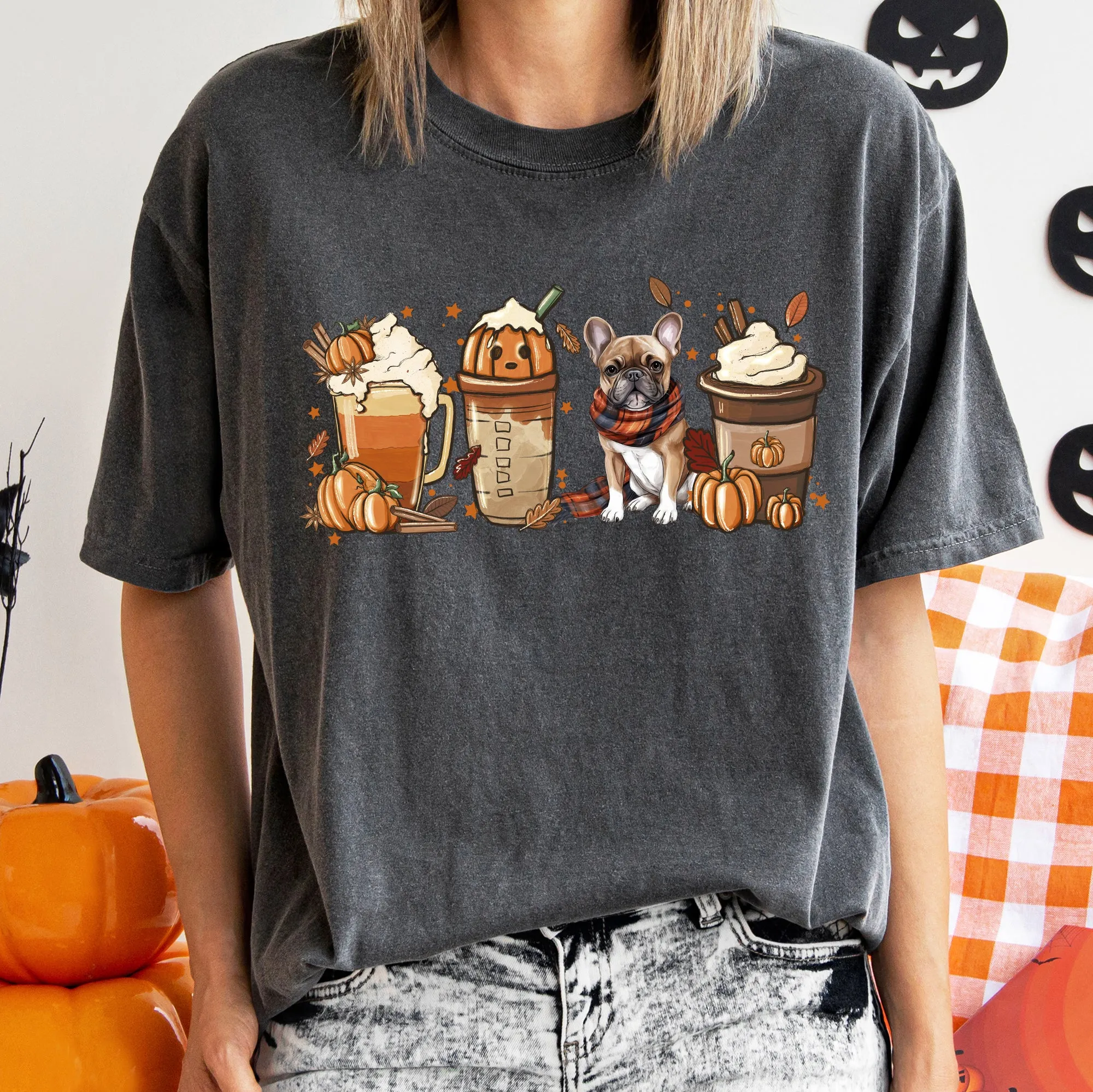 Autumn Dogs and Coffee, Many Breeds Available, Comfort Colors Tshirt sold by Refinery Number One