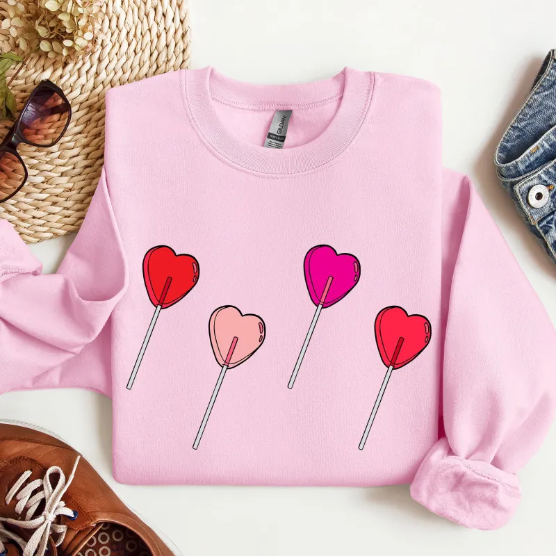 Valentine's Candy, Lollipop, Sweet Heart, Sweatshirt, Valentine's Day sold by Refinery Number One