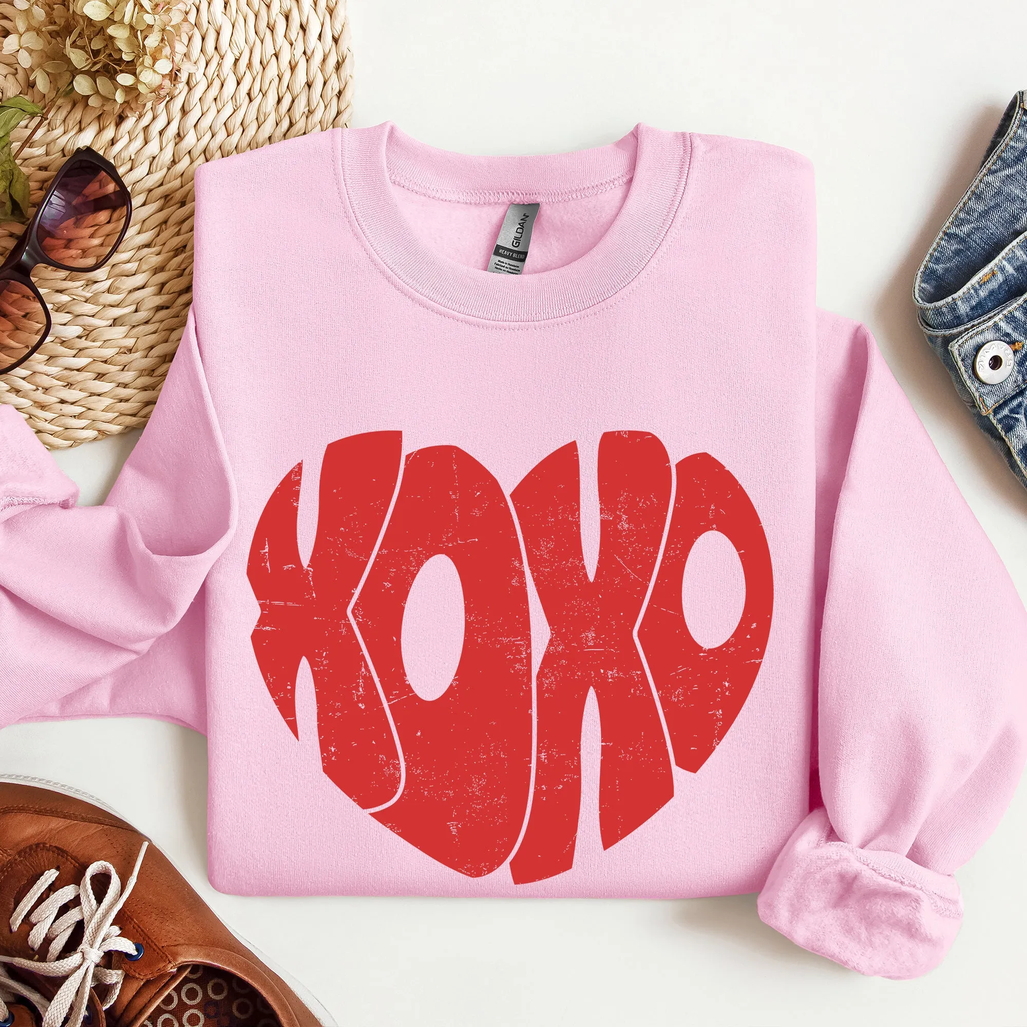 Retro XOXO Heart, Vintage, Sweatshirt, Valentine's Day sold by Refinery Number One product image thumbnail 2