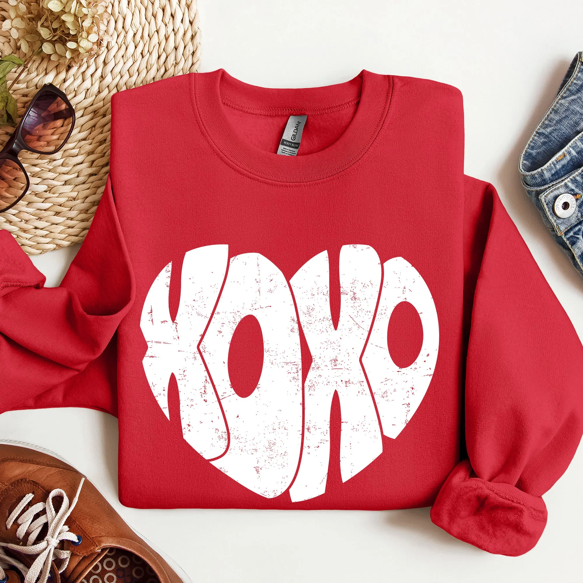 Retro XOXO Heart, Vintage, Sweatshirt, Valentine's Day sold by Refinery Number One product image thumbnail 4