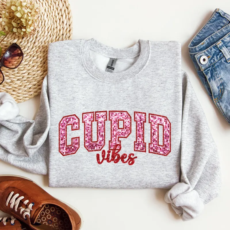Cupid Vibes, Collegiate, Love, Sweatshirt, Valentine's Day sold by Refinery Number One