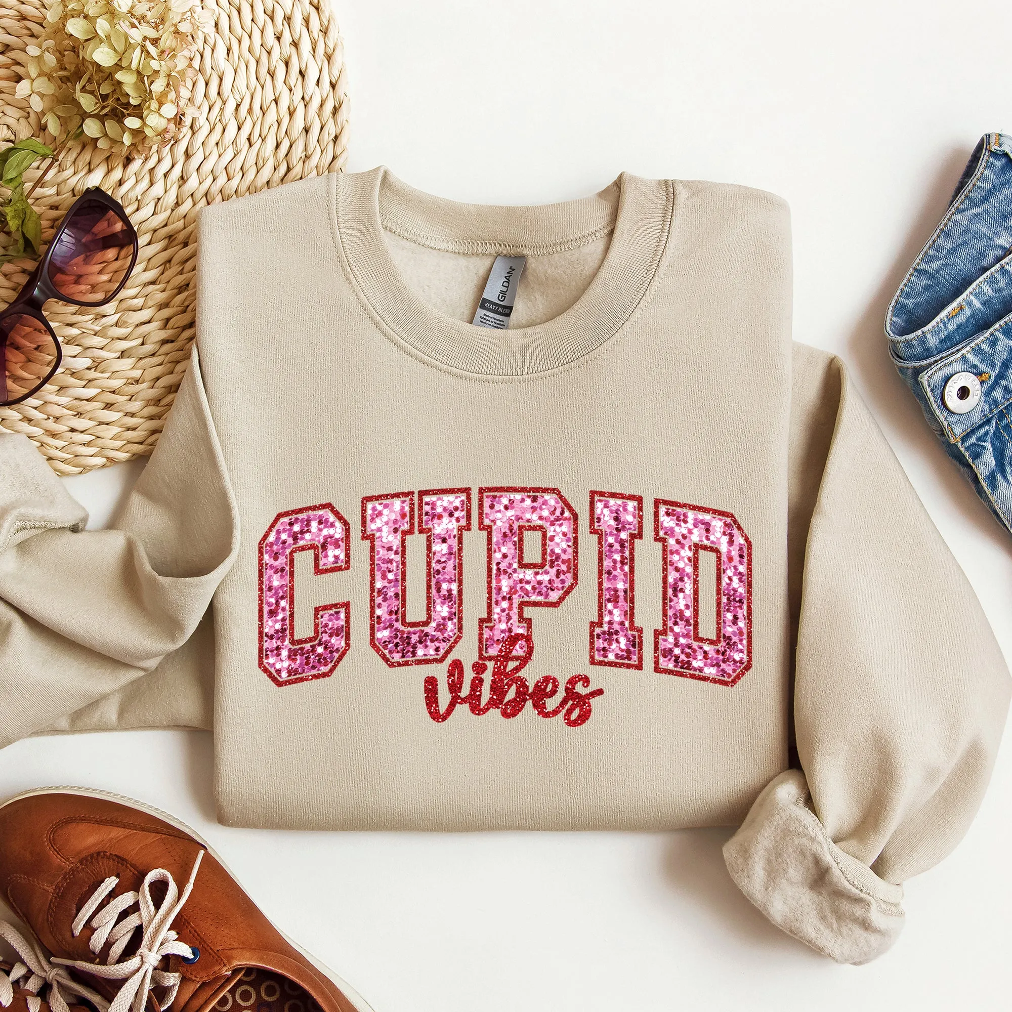Cupid Vibes, Collegiate, Love, Sweatshirt, Valentine's Day sold by Refinery Number One product image thumbnail 2