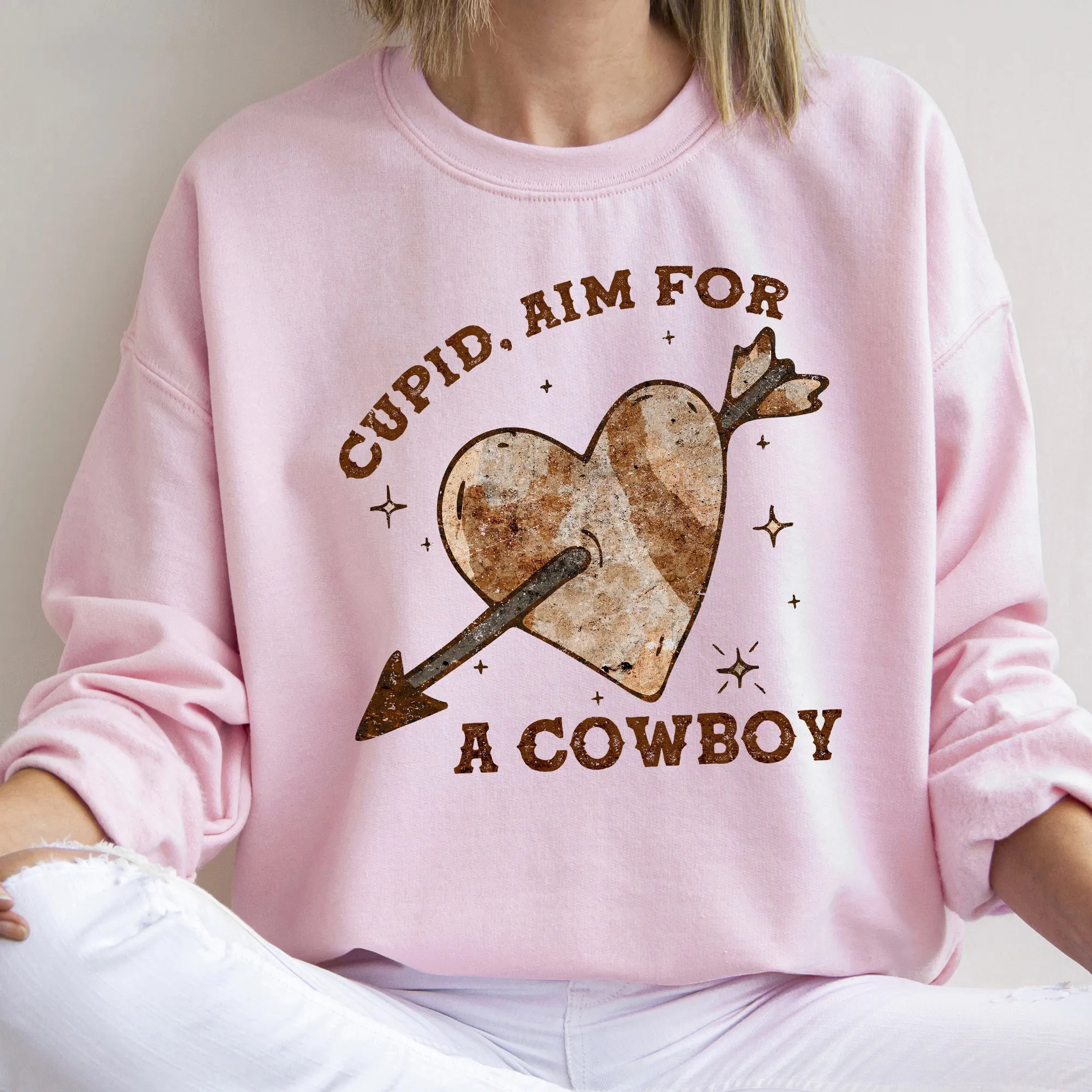 Cupid Aim For A Cowboy, Heart, Western, Country, Sweatshirt, Valentine's Day sold by Refinery Number One product image thumbnail 2