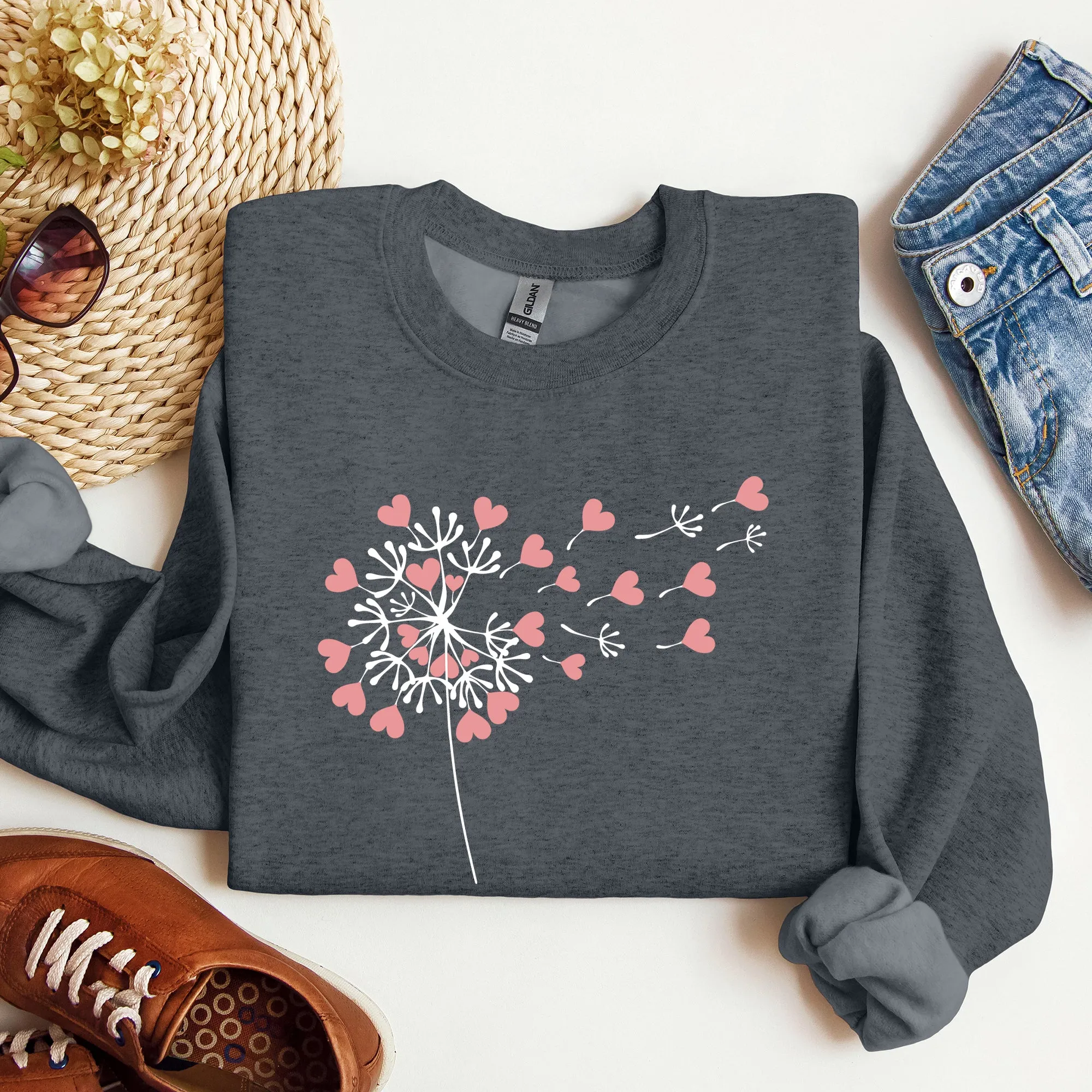 Dandelion Hearts, Flower, Sweatshirt, Valentine's Day sold by Refinery Number One product image thumbnail 5
