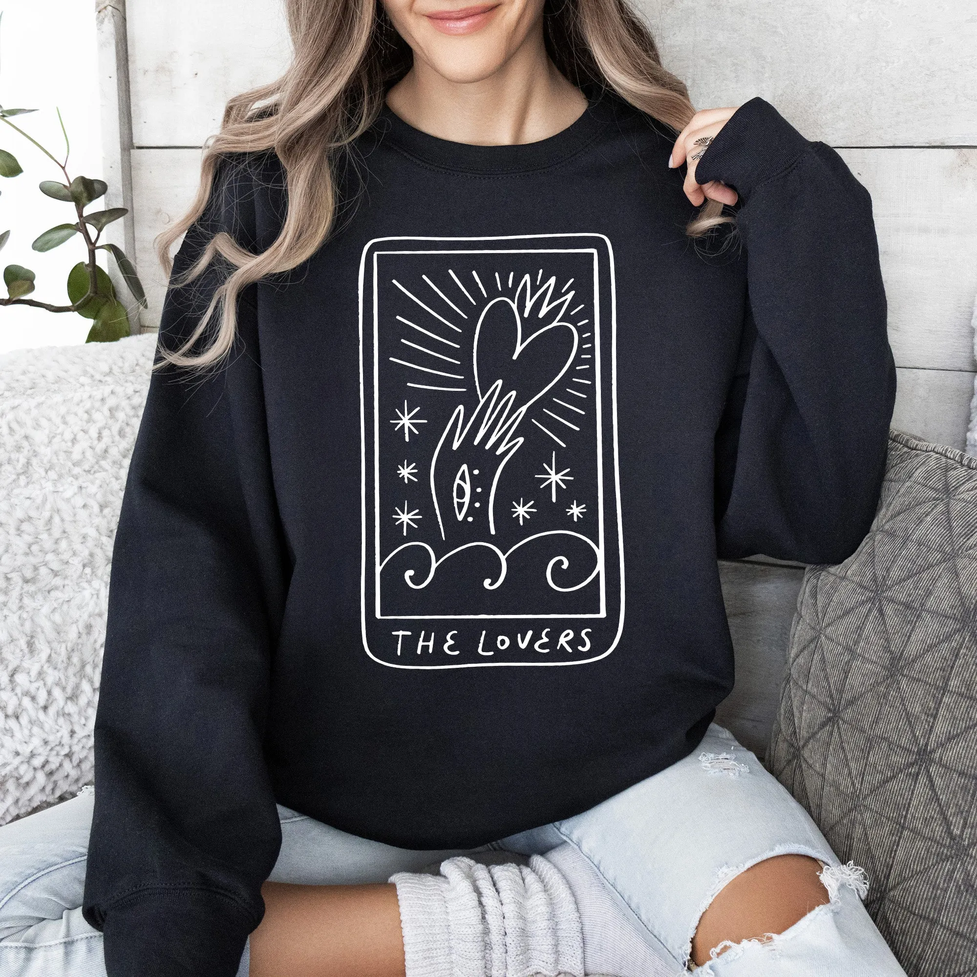 Lovers Tarot, Mystical, Magic, Sweatshirt, Valentine's Day sold by Refinery Number One product image thumbnail 4