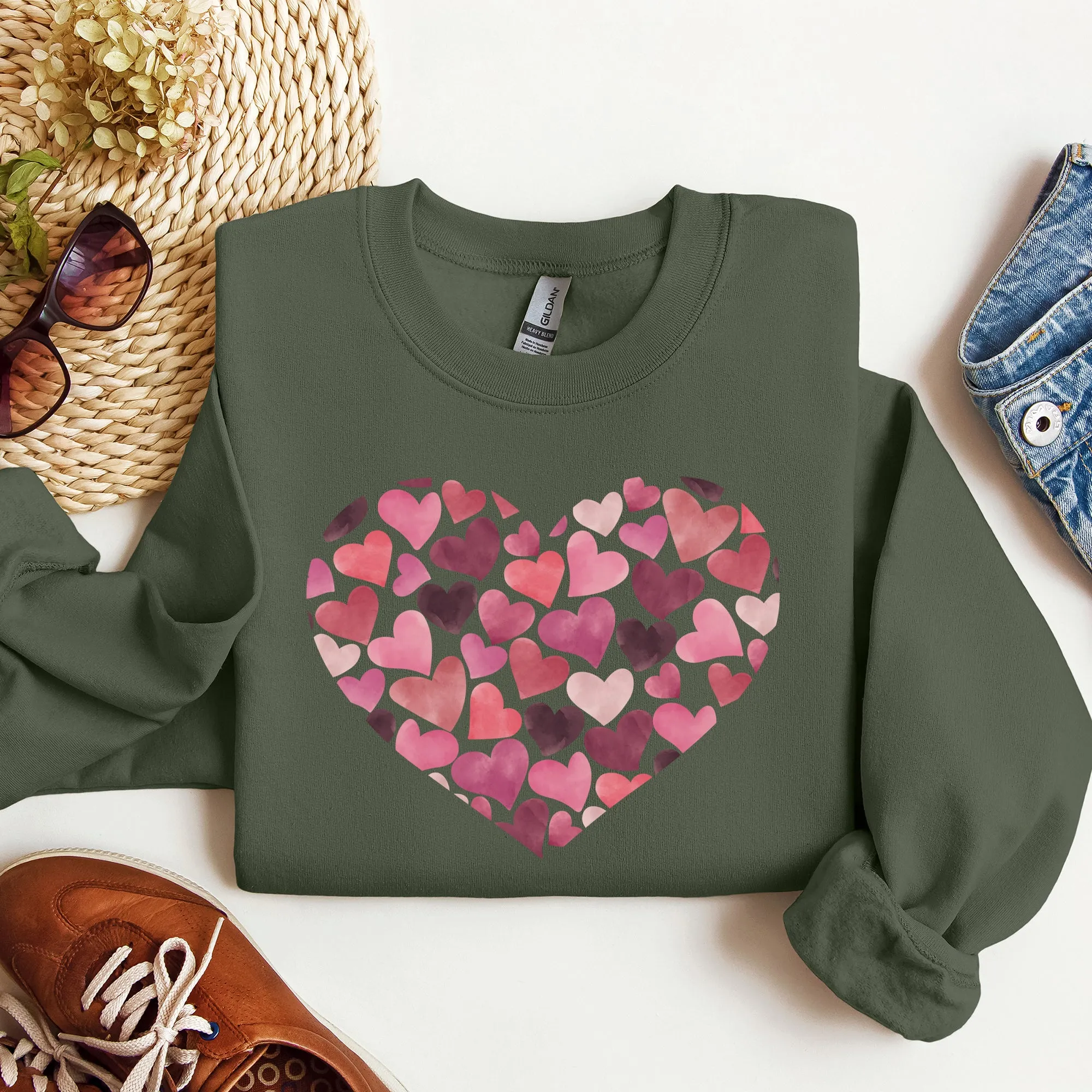 Watercolor Hearts, Sweatshirt, Valentine's Day sold by Refinery Number One product image thumbnail 5