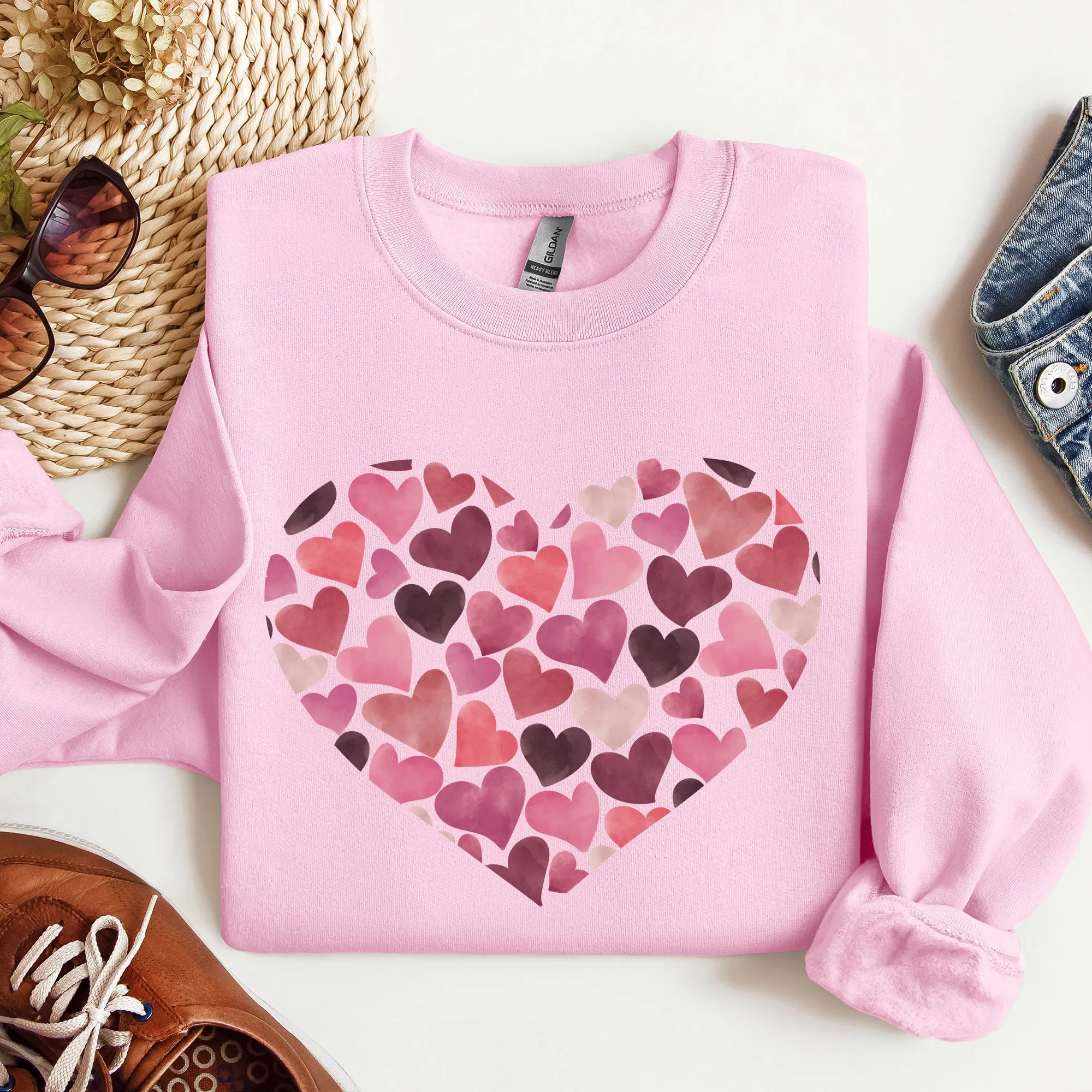 Watercolor Hearts, Sweatshirt, Valentine's Day sold by Refinery Number One product image thumbnail 4