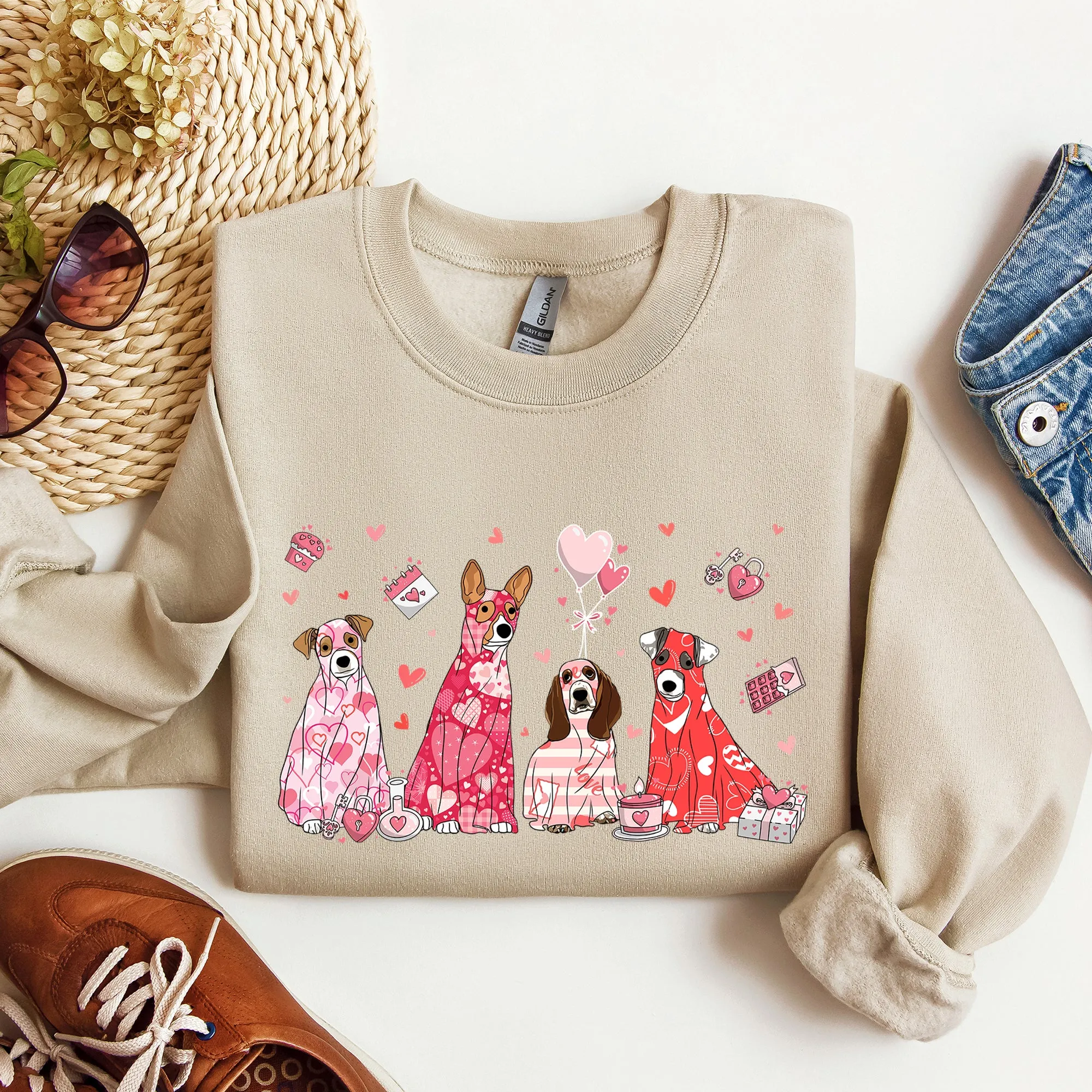 Valentine Ghost Dogs, Sweatshirt, Valentine's Day sold by Refinery Number One product image thumbnail 2