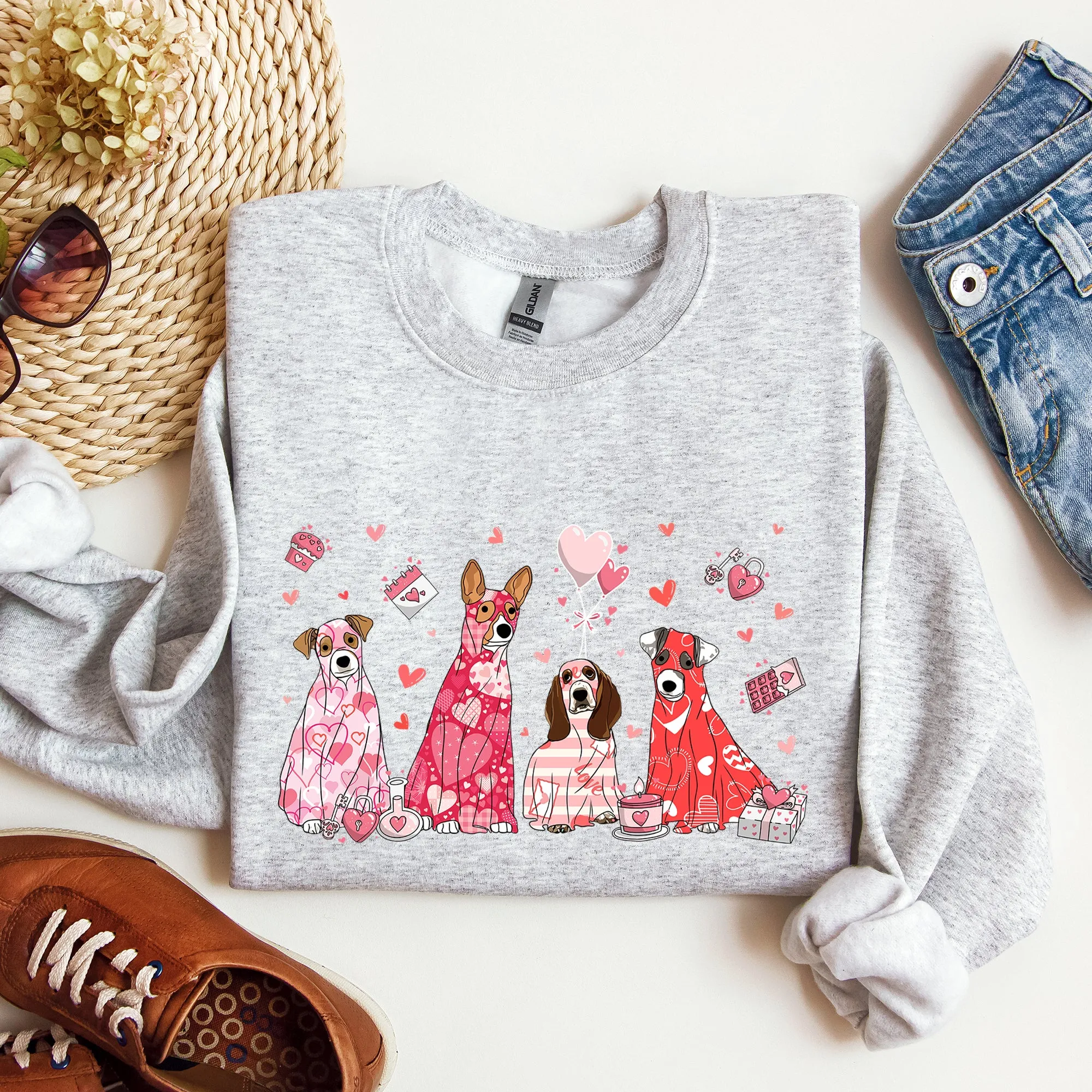Valentine Ghost Dogs, Sweatshirt, Valentine's Day sold by Refinery Number One product image thumbnail 4