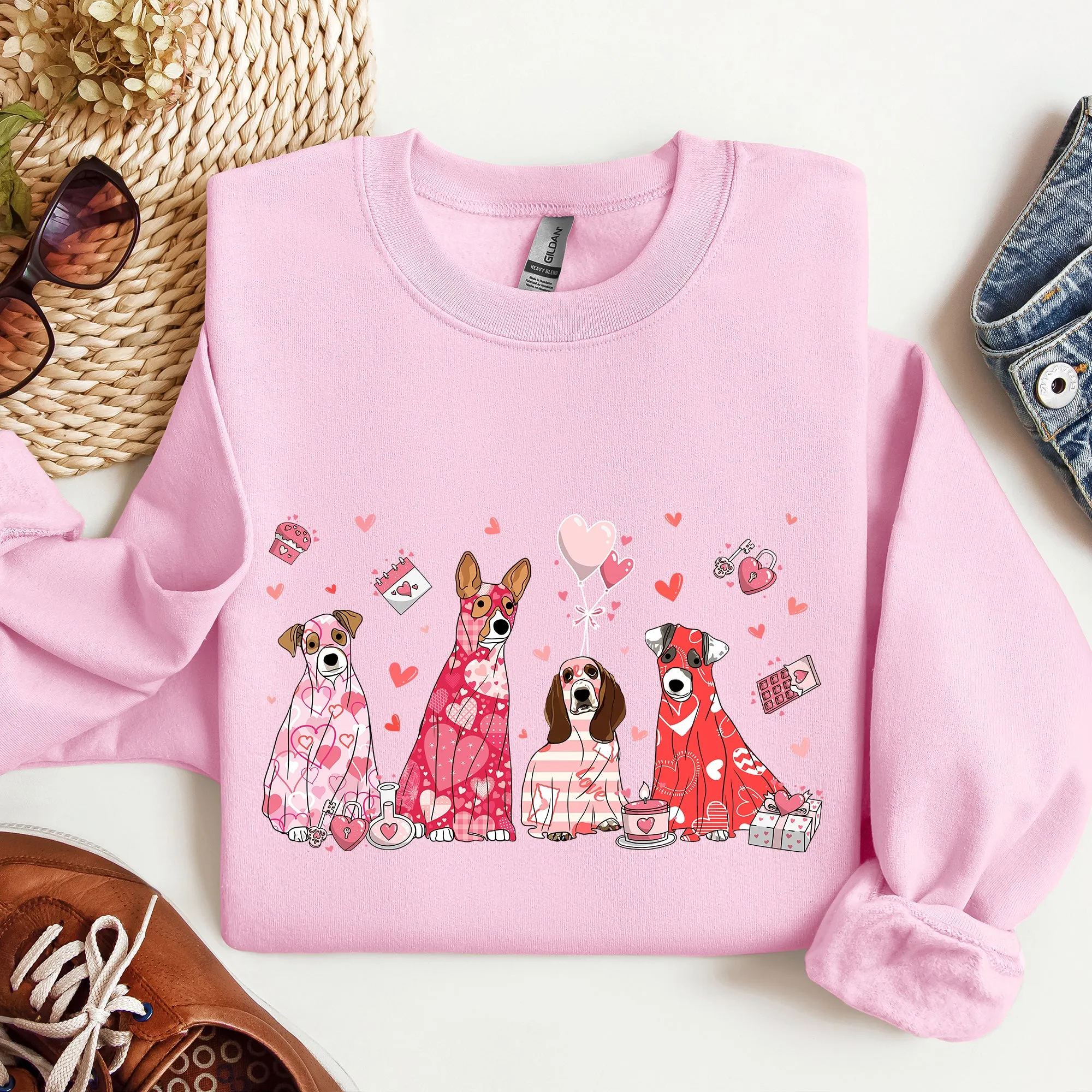Valentine Ghost Dogs, Sweatshirt, Valentine's Day sold by Refinery Number One