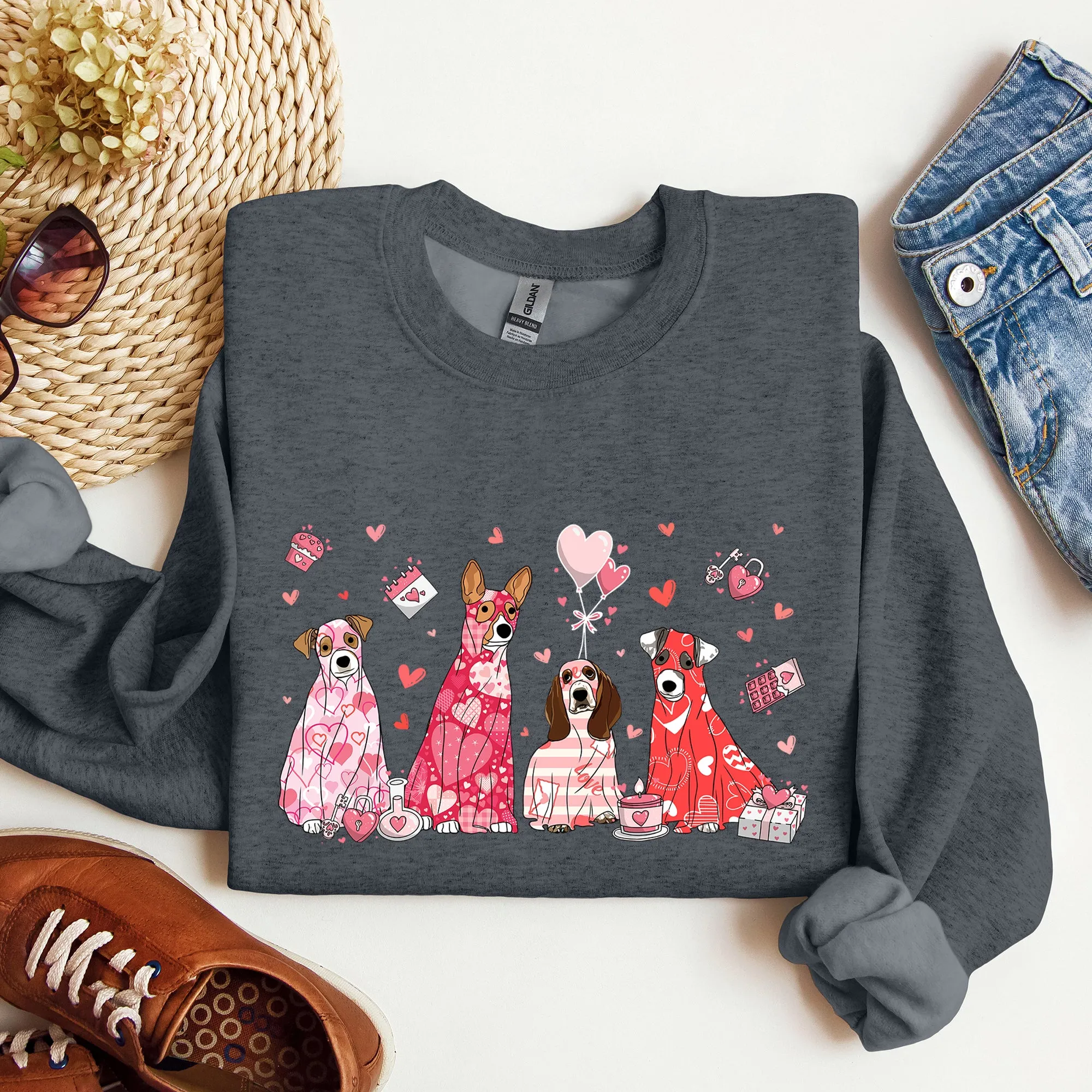 Valentine Ghost Dogs, Sweatshirt, Valentine's Day sold by Refinery Number One product image thumbnail 5
