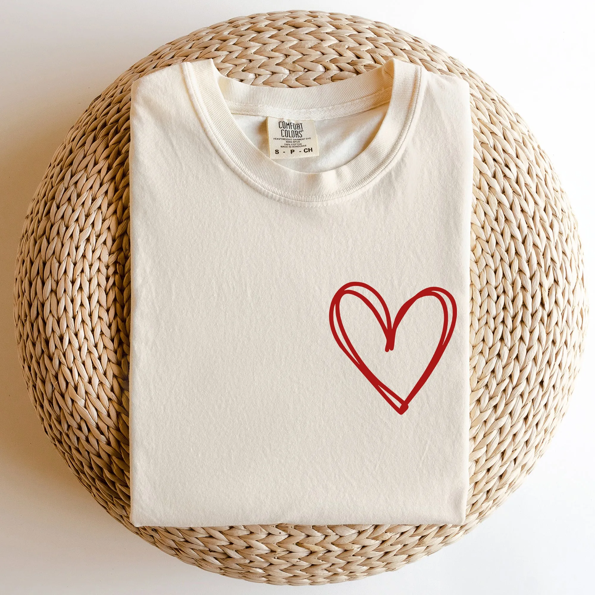 Double Heart Pocket Print, Comfort Colors Tshirt, Valentine's Day sold by Refinery Number One product image thumbnail 3