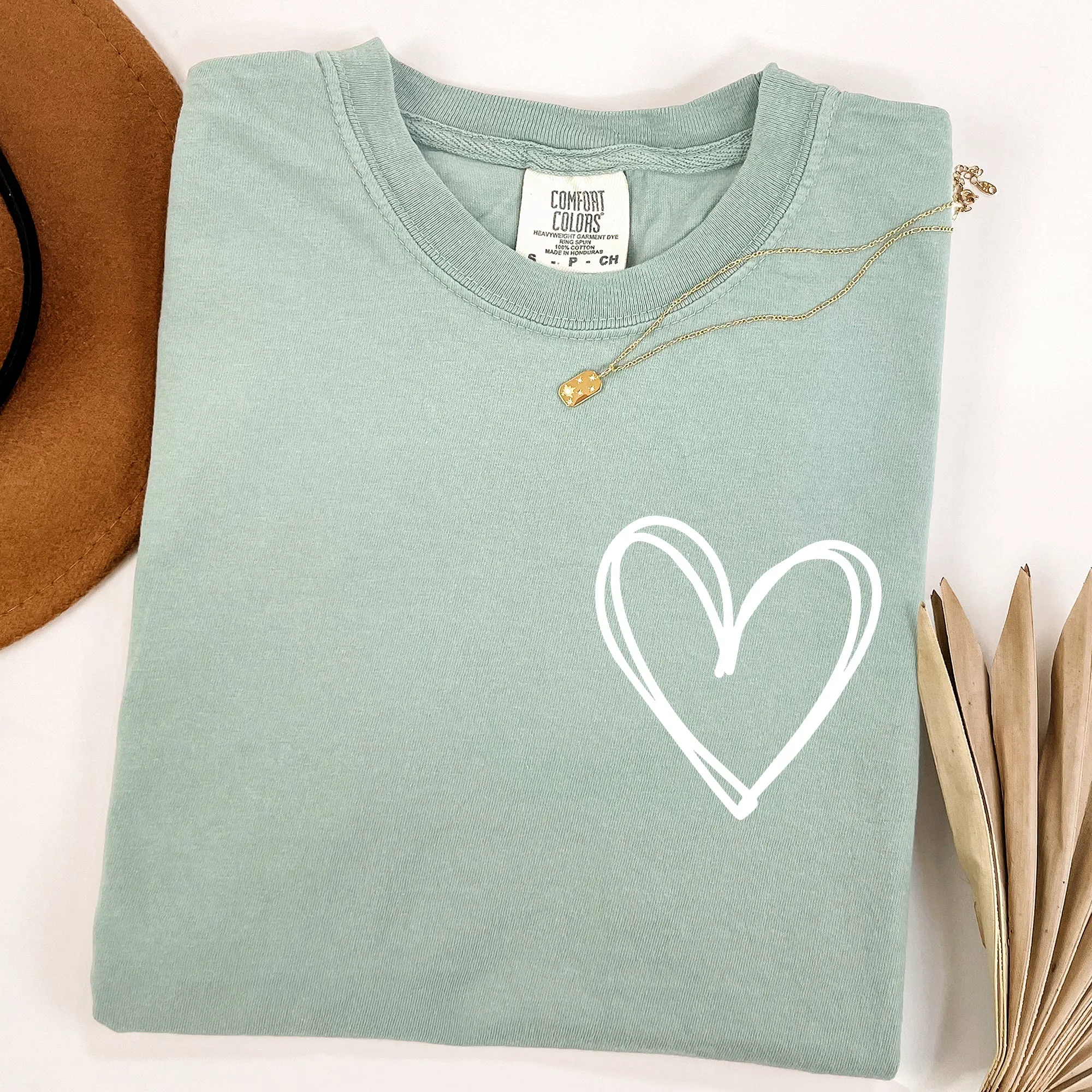 Double Heart Pocket Print, Comfort Colors Tshirt, Valentine's Day sold by Refinery Number One product image thumbnail 5