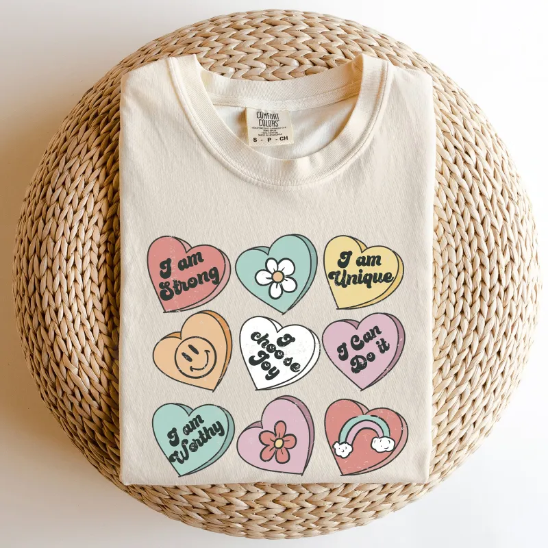 Valentine's Sweet Hearts, Candy, Comfort Colors Tshirt, Valentine's Day sold by Refinery Number One