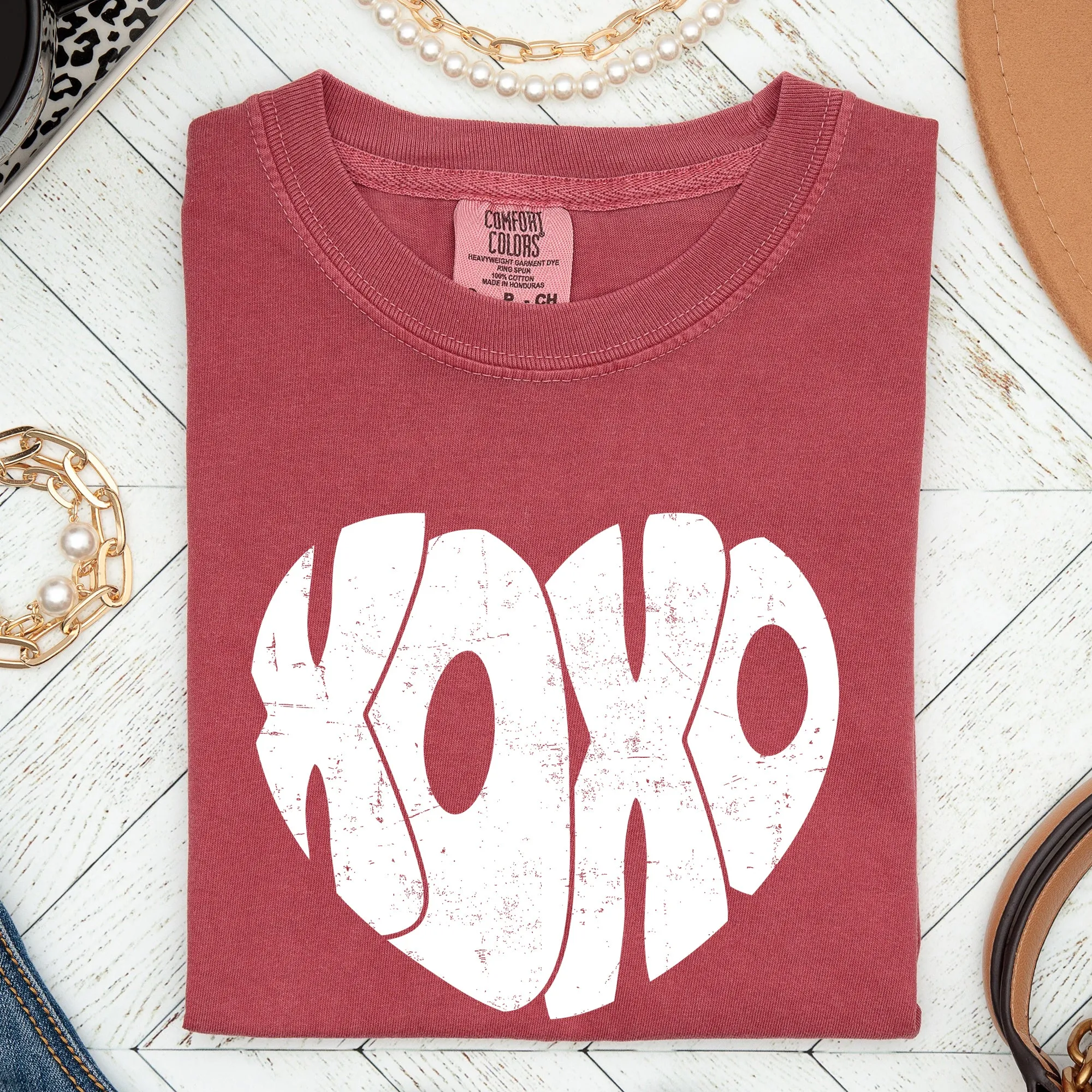 Retro XOXO Heart, Vintage, Comfort Colors Tshirt, Valentine's Day sold by Refinery Number One product image thumbnail 2