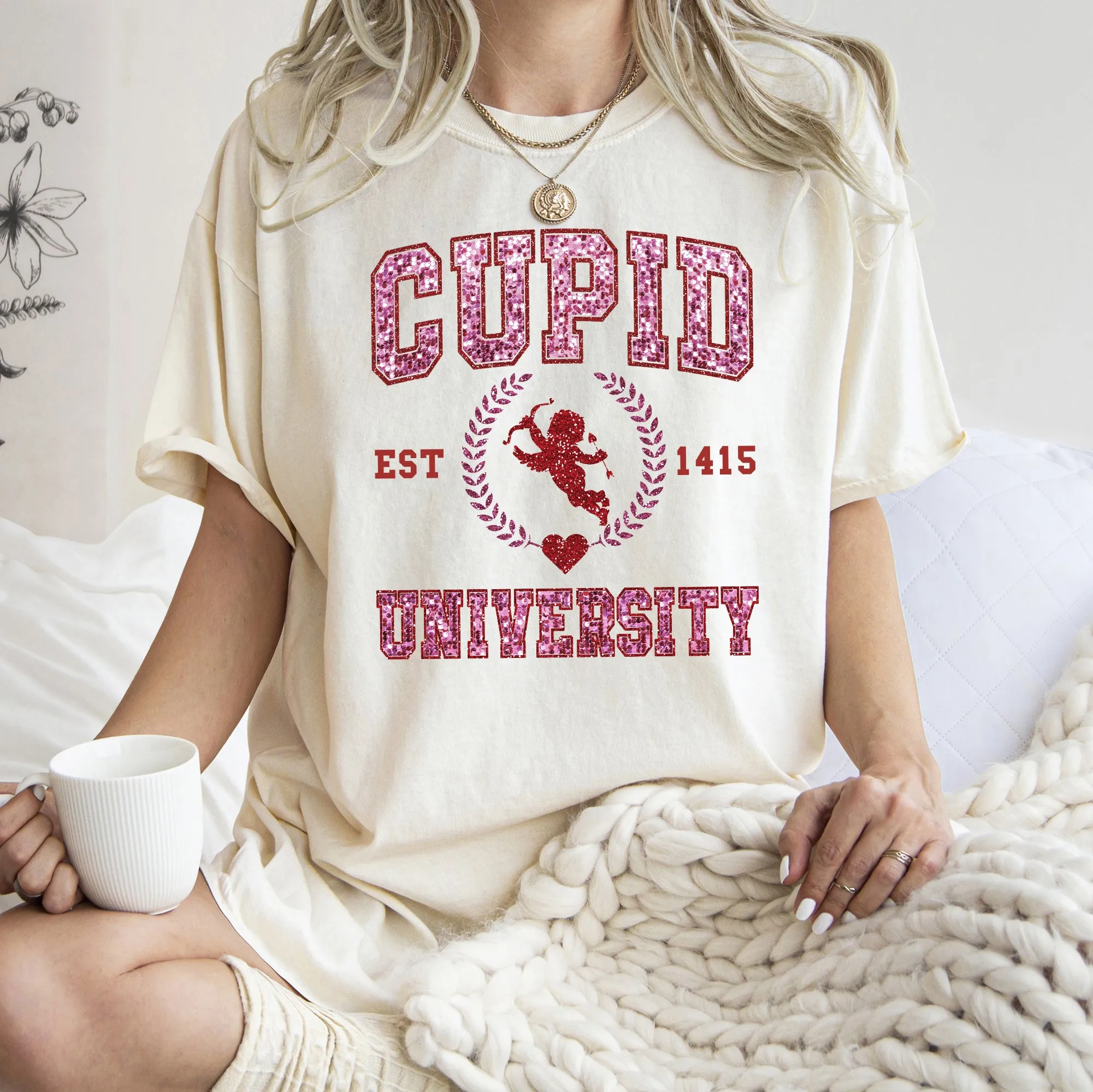 Cupid University, College, University, Love, Comfort Colors Tshirt, Valentine's Day sold by Refinery Number One product image thumbnail 3