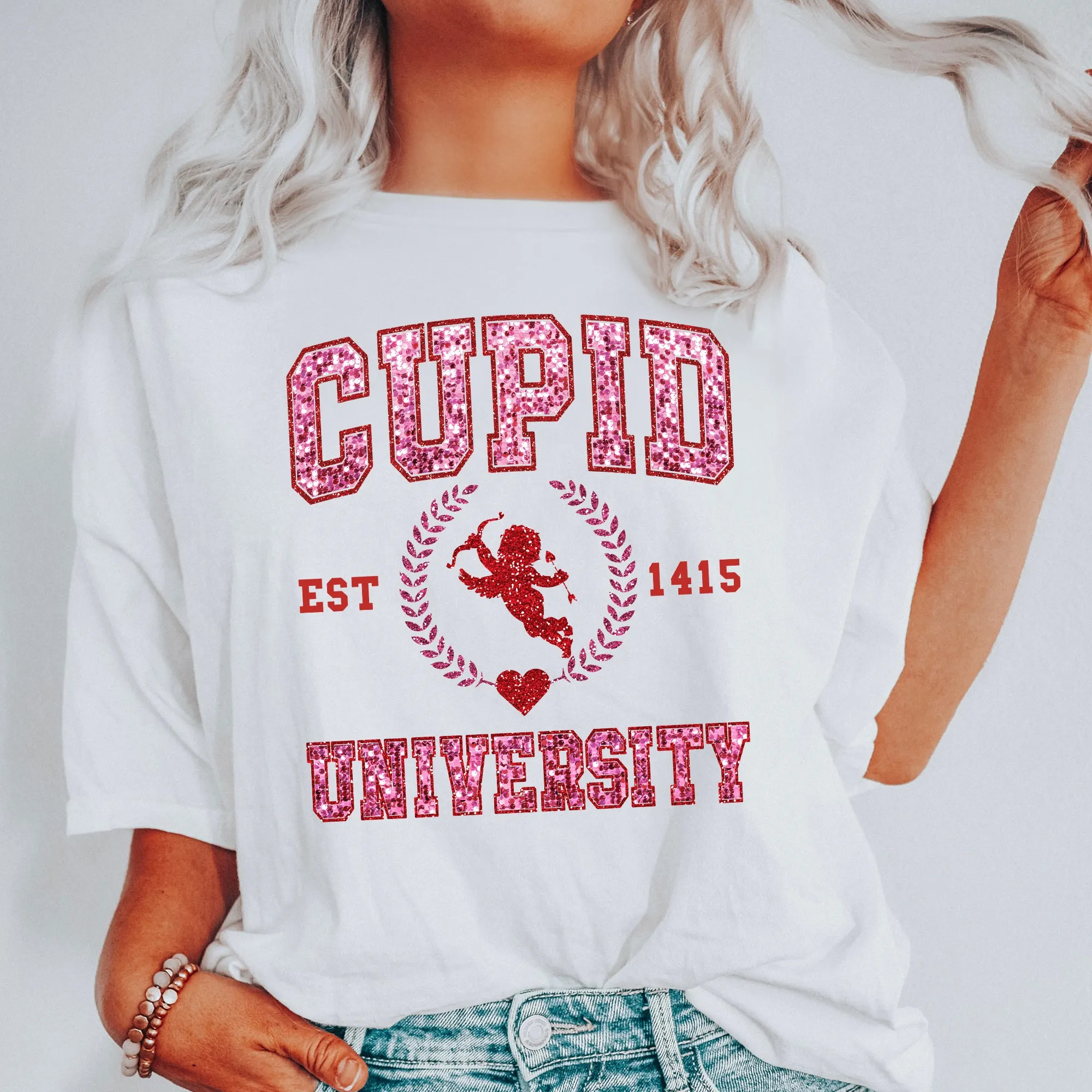 Cupid University, College, University, Love, Comfort Colors Tshirt, Valentine's Day sold by Refinery Number One product image thumbnail 2