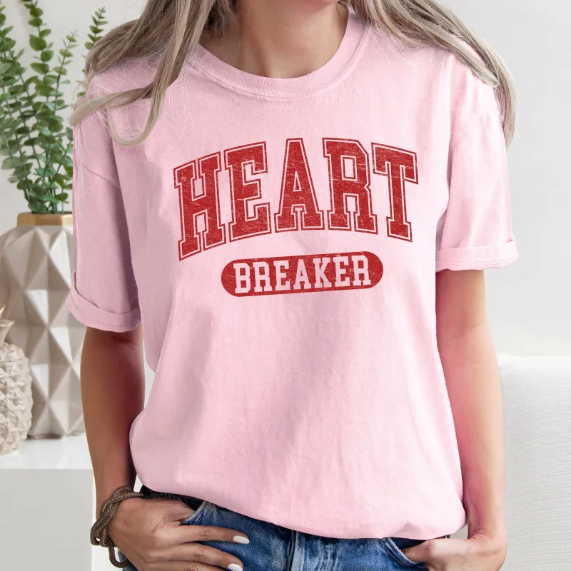 Heart Breaker, Collegiate, Love, Comfort Colors Tshirt, Valentine's Day sold by Refinery Number One