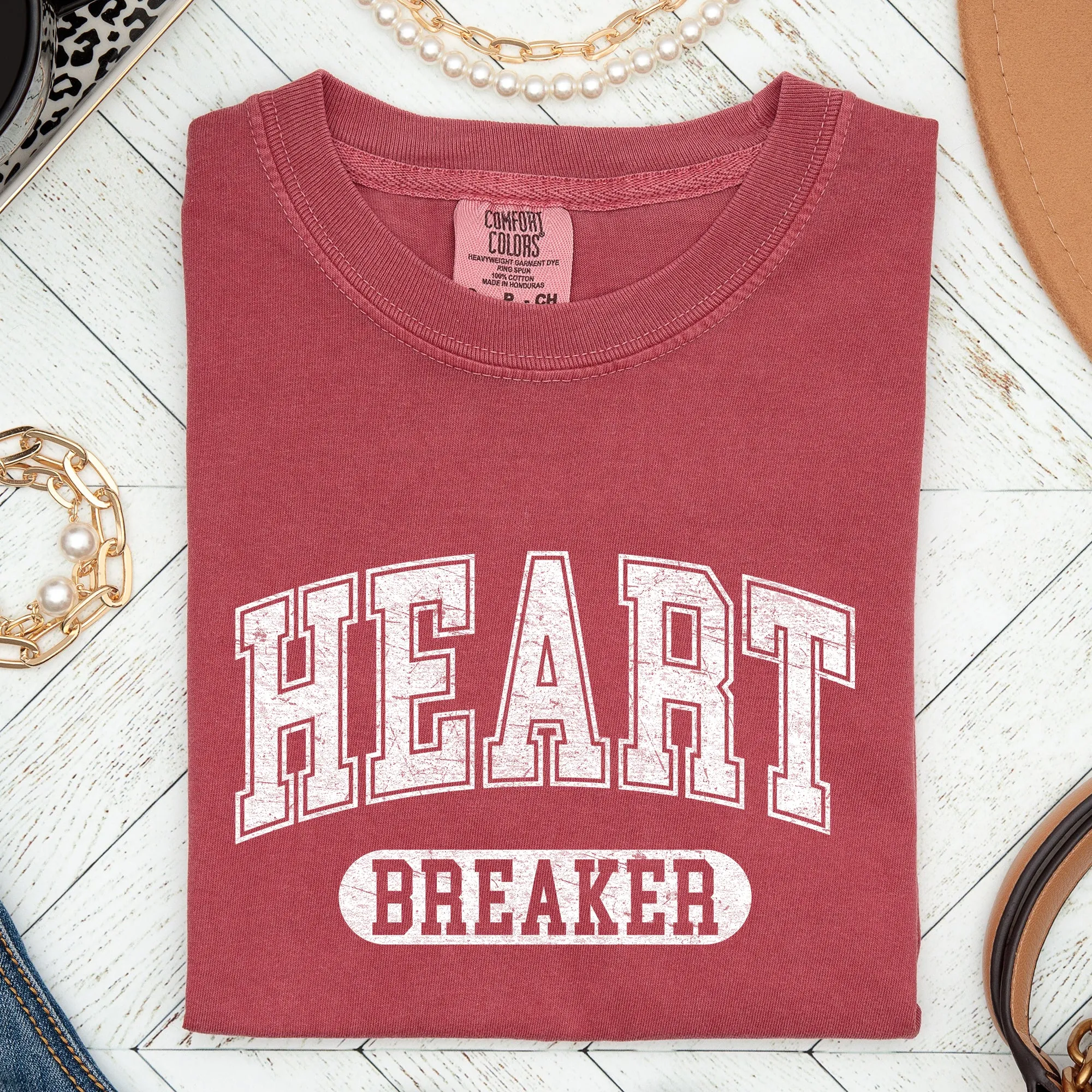 Heart Breaker, Collegiate, Love, Comfort Colors Tshirt, Valentine's Day sold by Refinery Number One product image thumbnail 2