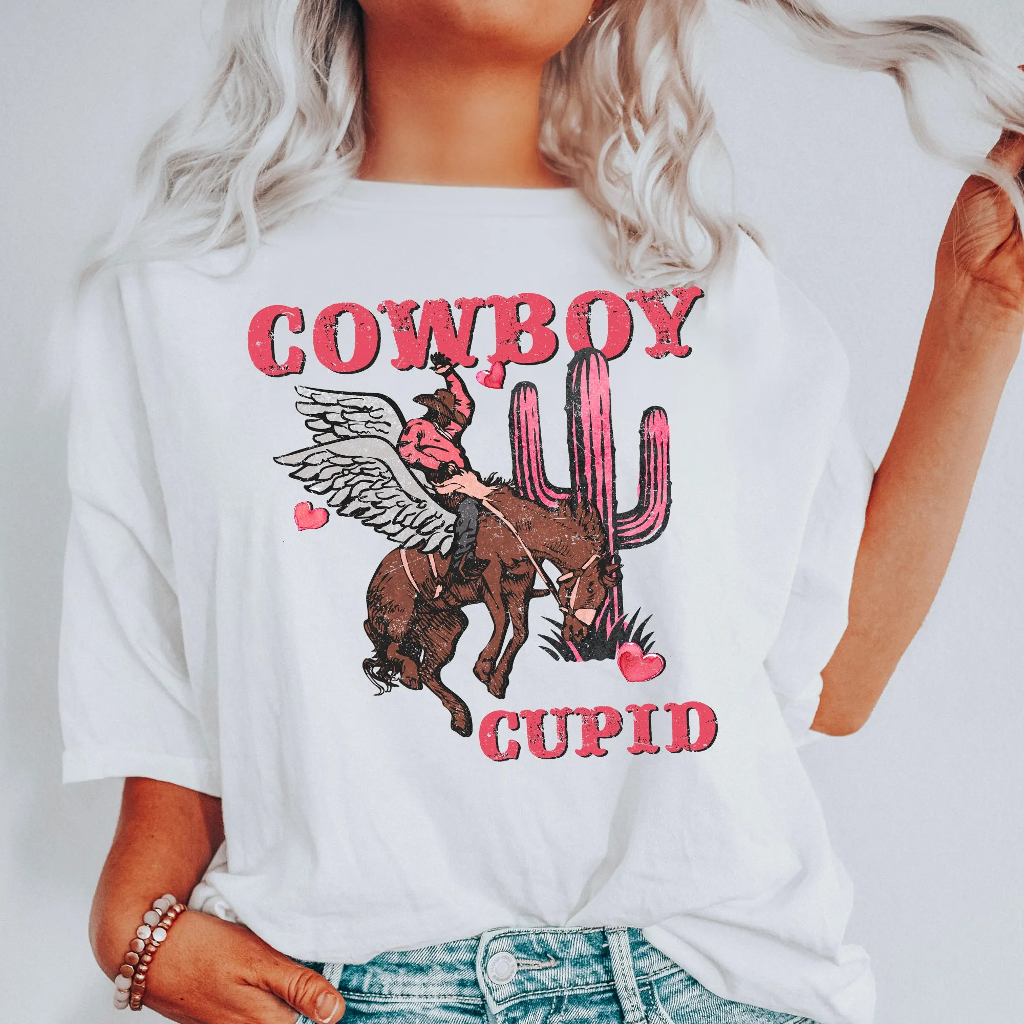 Cowboy Cupid, Horse, Western, Country, Comfort Colors Tshirt, Valentine's Day sold by Refinery Number One product image thumbnail 2