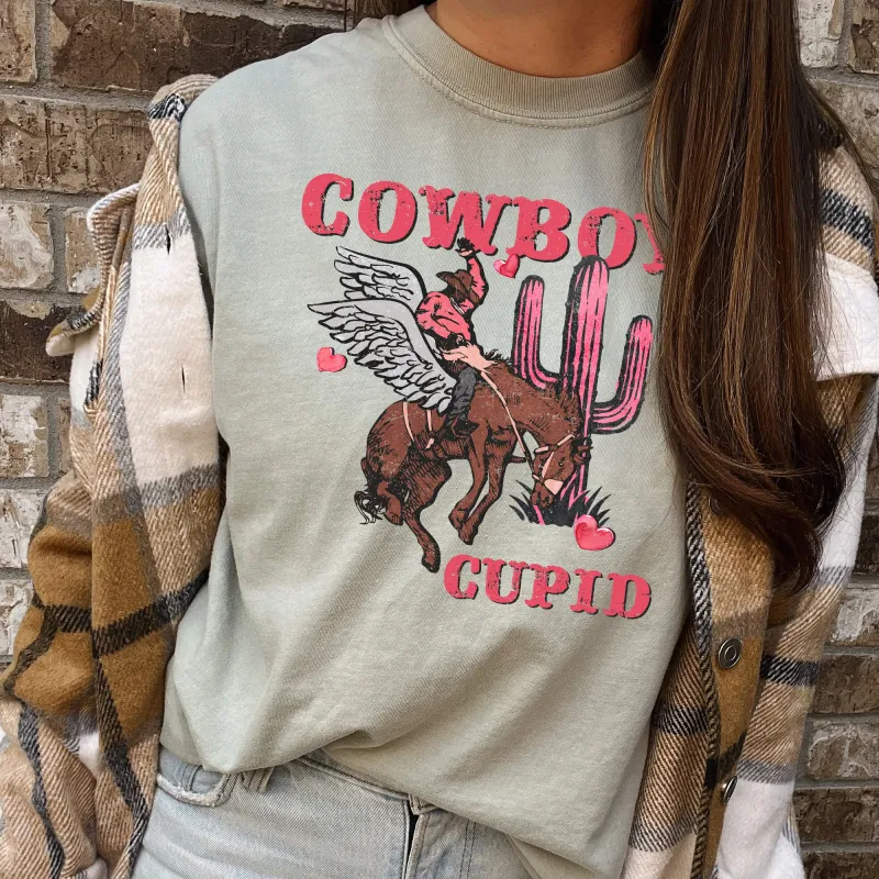 Cowboy Cupid, Horse, Western, Country, Comfort Colors Tshirt, Valentine's Day sold by Refinery Number One