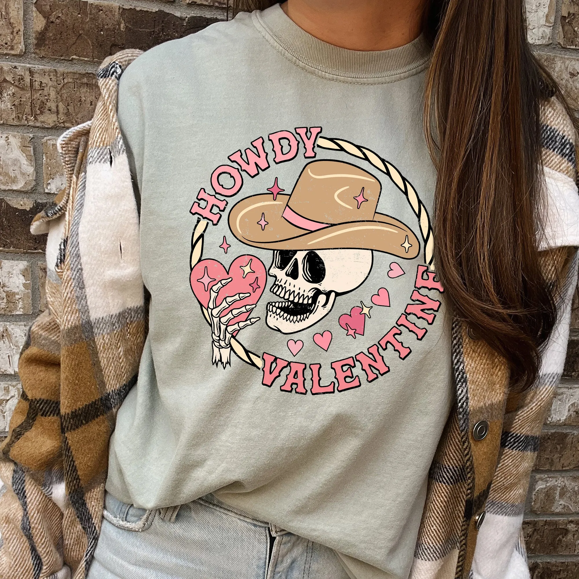 Howdy Valentine, Skeleton Cowboy, Western, Country, Comfort Colors Tshirt, Valentine's Day sold by Refinery Number One product image thumbnail 2